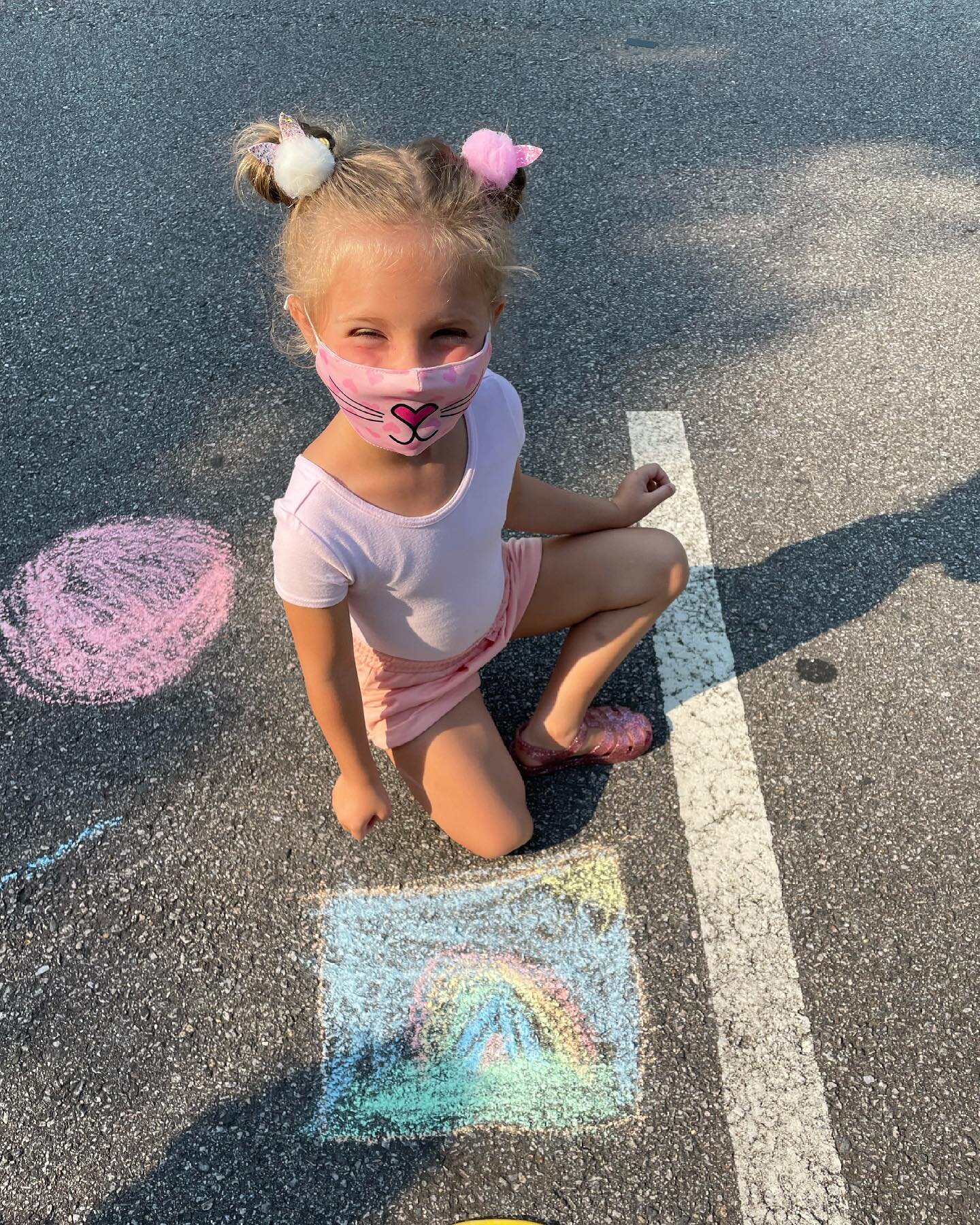 Camp week three is in full swing and it was a beautiful day for sidewalk chalk!!☀️🌈