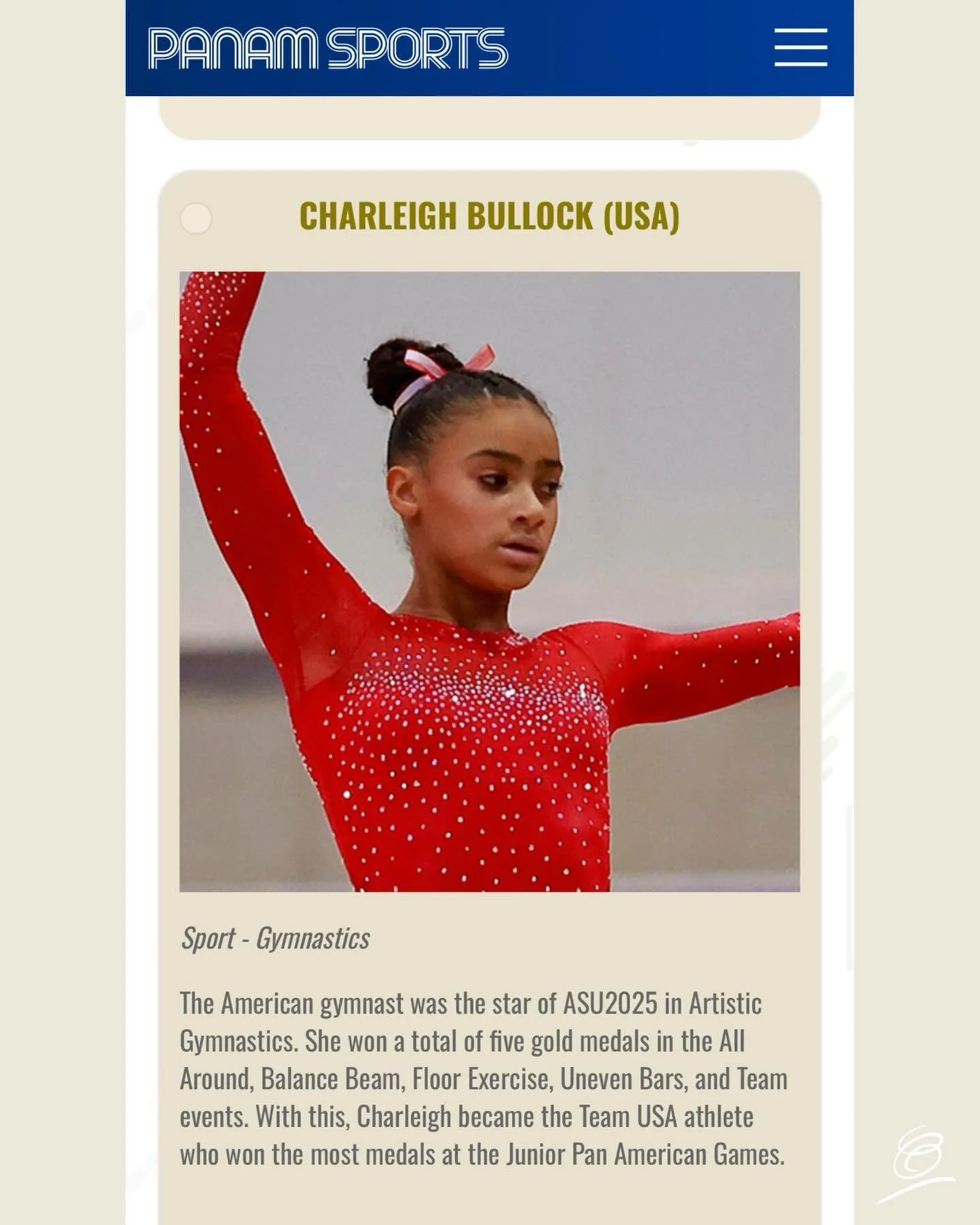 ⭐️Congratulations CHARLEIGH on being nominated for PANAM SPORTS Jr. Athlete of the Year 2025!!⭐️ We are proud of You!!
🗳️GO VOTE FOR CHARLEIGH NOW!! Thru December 22nd at 🔗www.PanamSports.org🔗