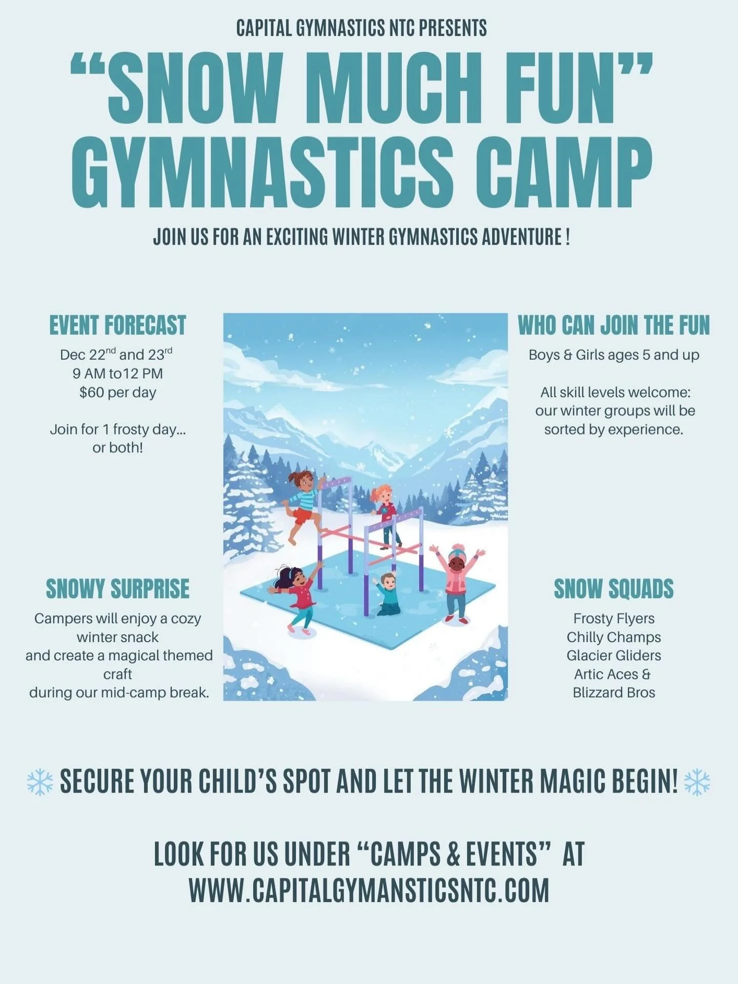 ❄️REGISTER TODAY!!