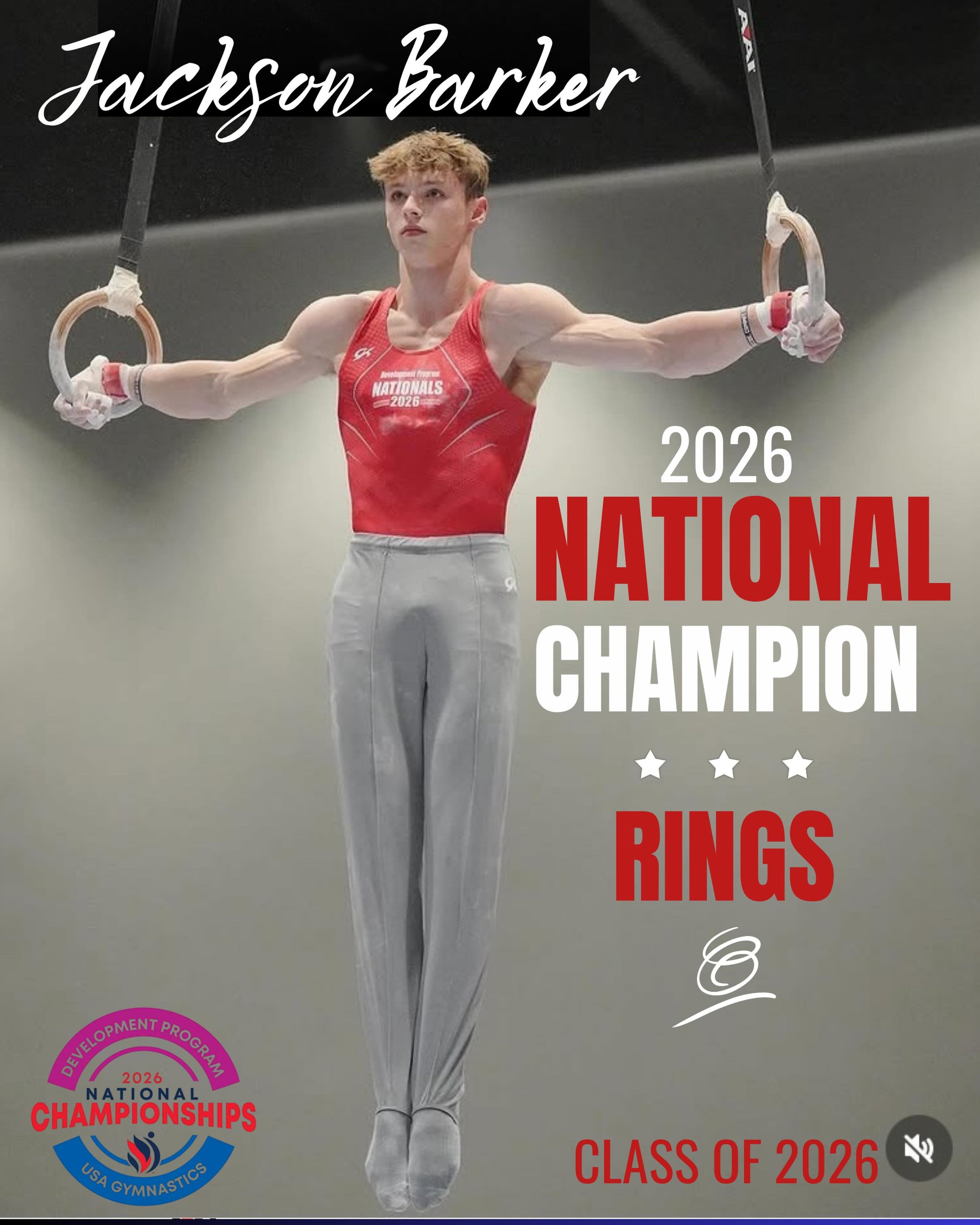 NATIONAL CHAMPION 🇺🇸 Jackson Barker

National Champion on Rings.

What an unbelievable way to finish your career at Capital Gymnastics National Training Center.

Jackson has consistently represented Capital with hard work, toughness, and determinat