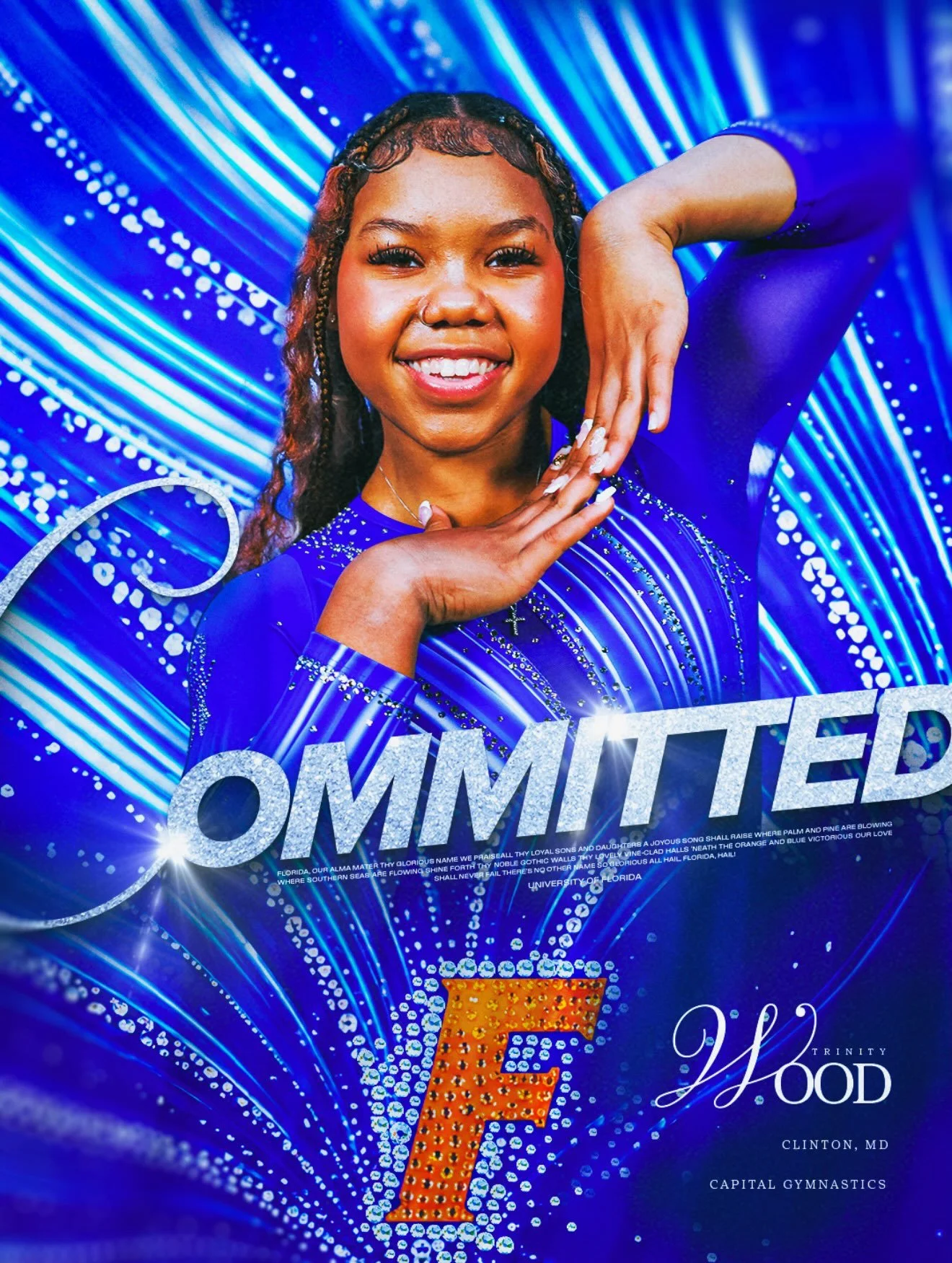 🔥CONGRATULATIONS TRINITY!!🔥 Trinity has verbally committed to the University of Florida - @gatorsgym - on a Full Scholarship to continue her academic and athletic career! 💙🧡We are proud of you Trinity!!