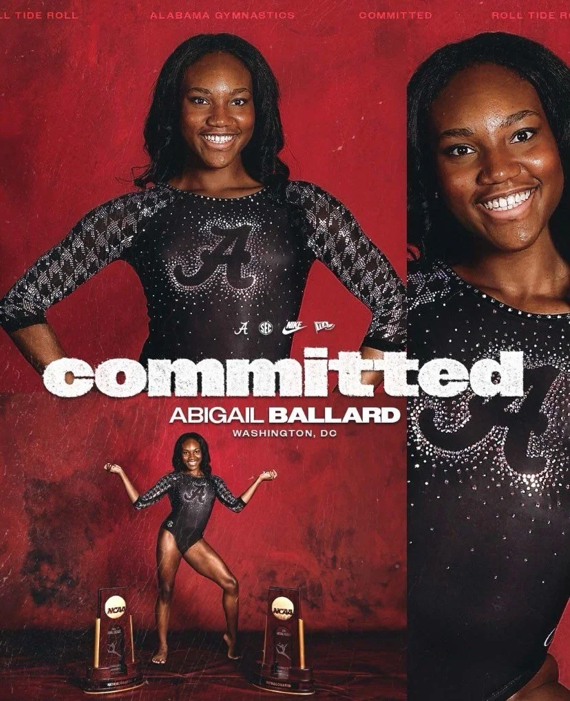 🔥CONGRATULATIONS ABIGAIL!!🔥 Abigail has verbally committed to the University of Alabama - @bamagymnastics - on a Full Athletic Scholarship to continue her academic and athletic career! &hearts;️We are proud of you Abigail!!