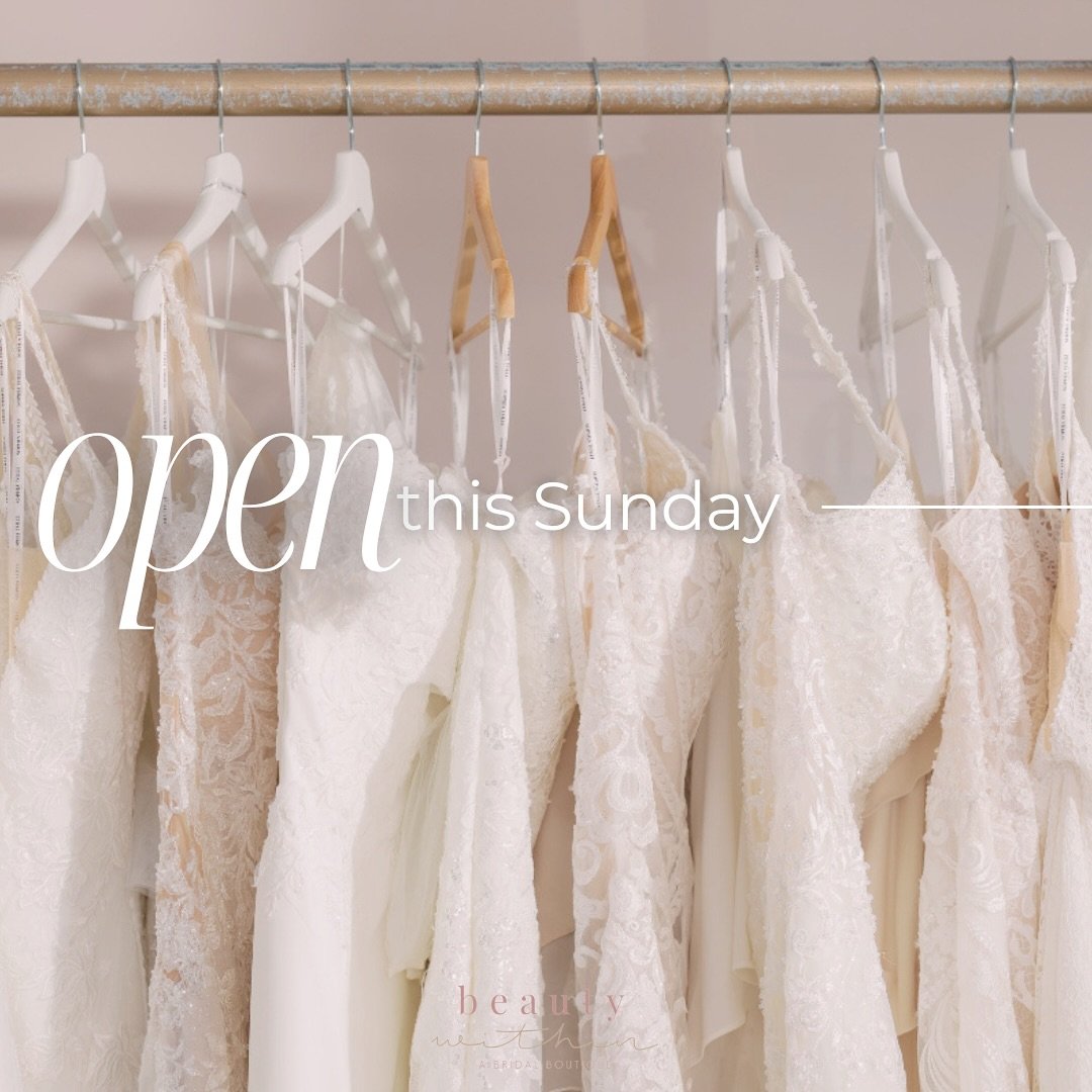 Surprise surprise 🥳🍾🥂&hellip;. We&rsquo;re not typically open on Sunday but when we are we have to share the good news! Make an appointment before they&rsquo;re all gone😉.

https://www.beautywithinbridal.com/