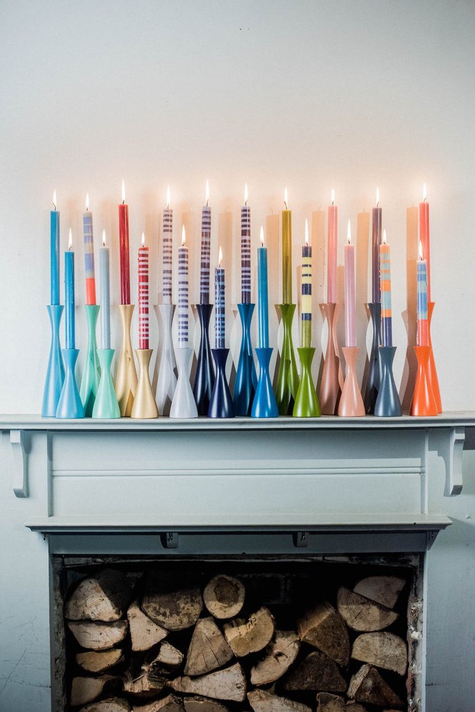Dinner Candles in Gull Grey