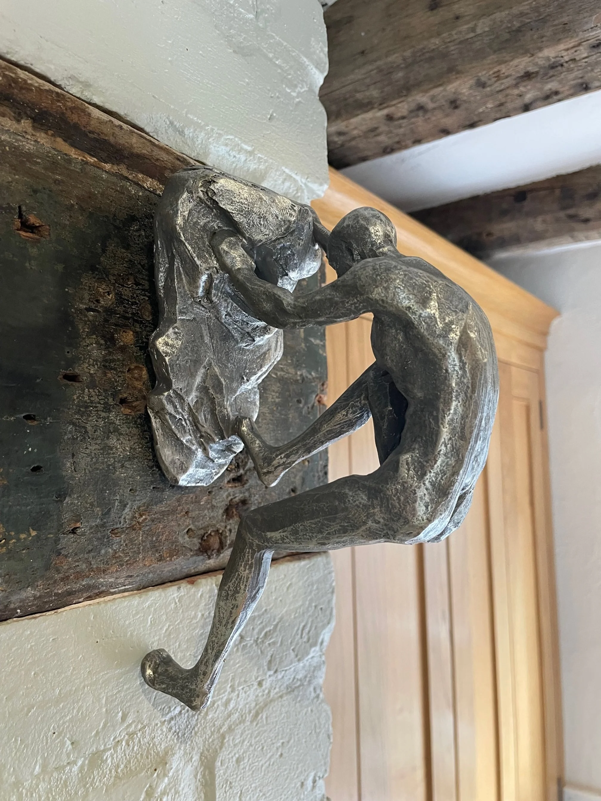 Antiqued Silver Climbing Men
