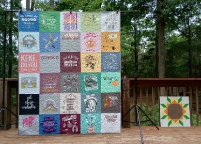 2024.05 Meredith College graduation t-shirt quilt made Raleigh Wendell Flower Power 02.jpg