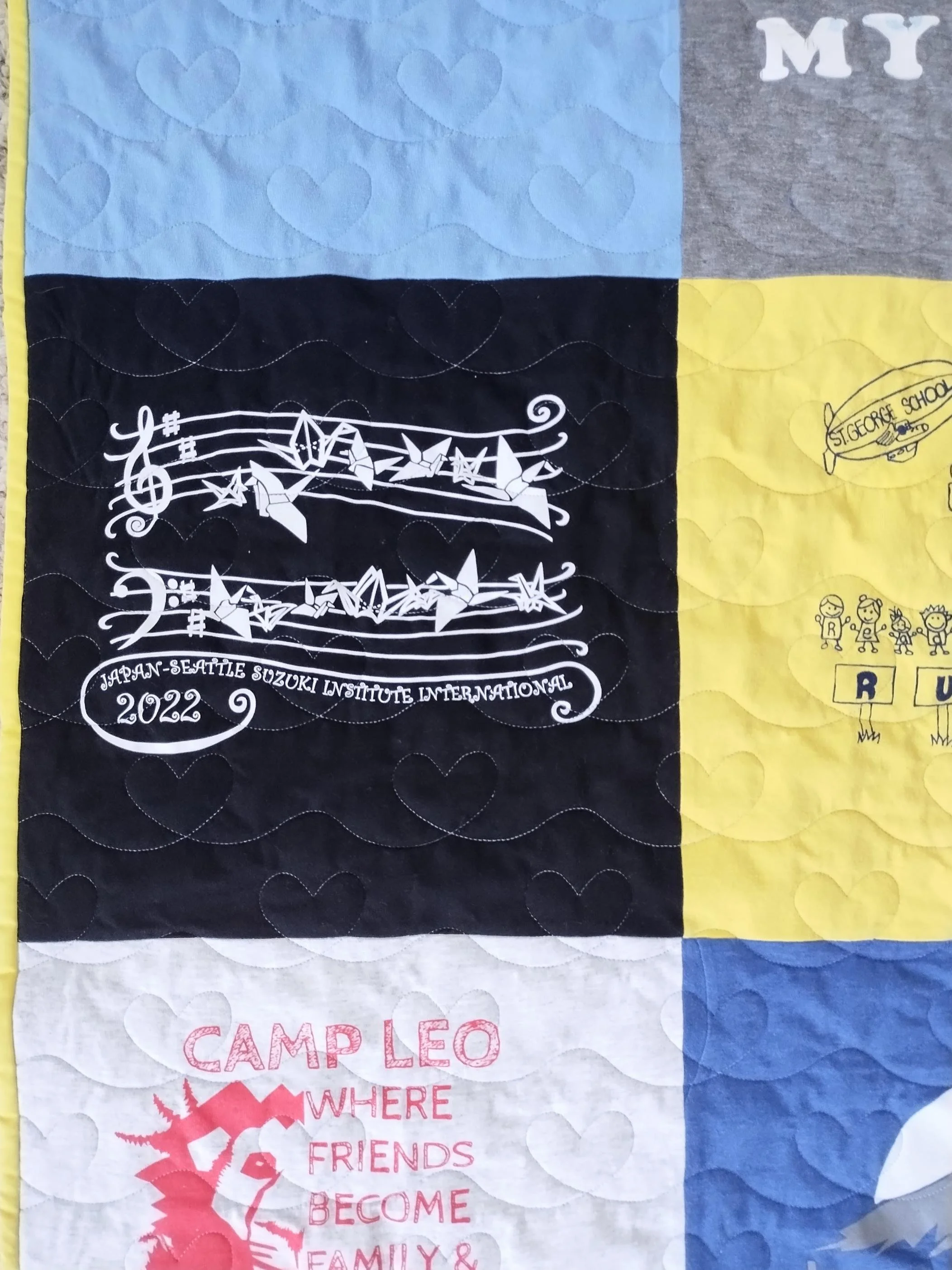 Yellow Binding T-shirt-quilt Scribble-hearts-panto 10.jpg