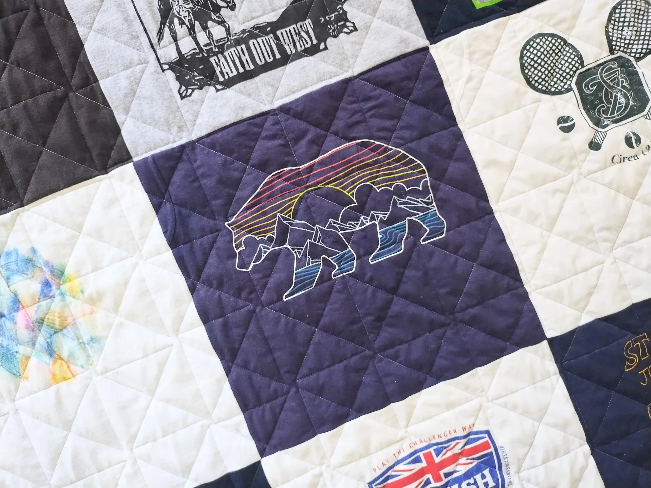 Box Tie Design T-shirt Quilt