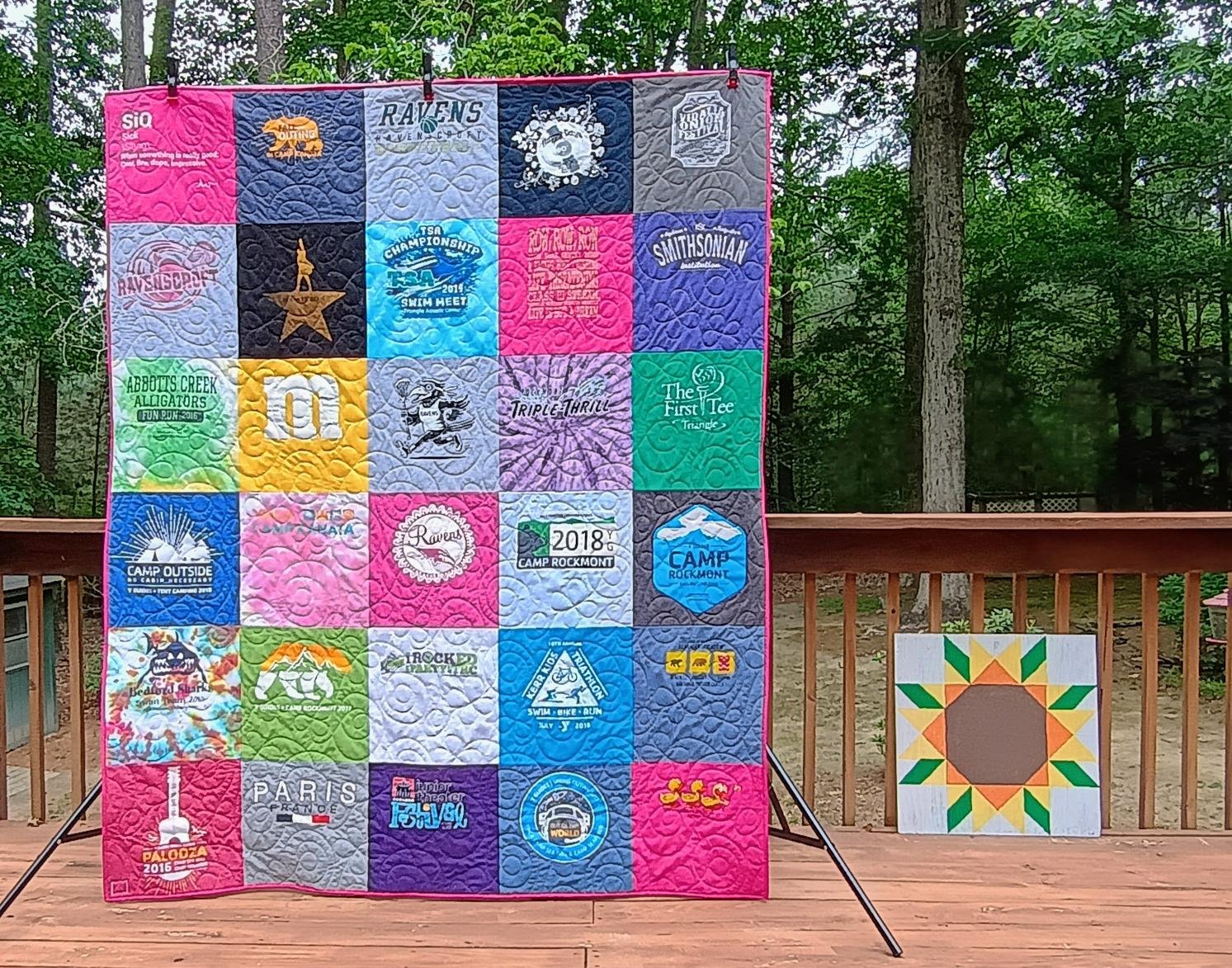 Ravenscroft Graduation T-shirt Quilt Bloomlet panto design 02.jpg