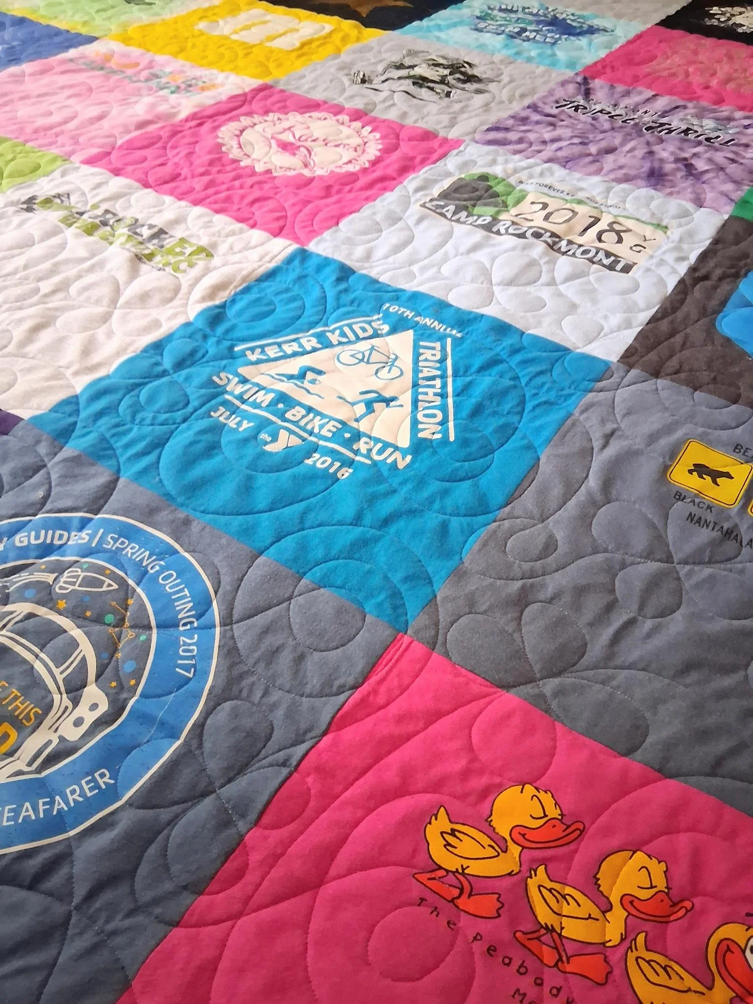 Ravenscroft Graduation T-shirt Quilt Bloomlet panto design 04.jpg