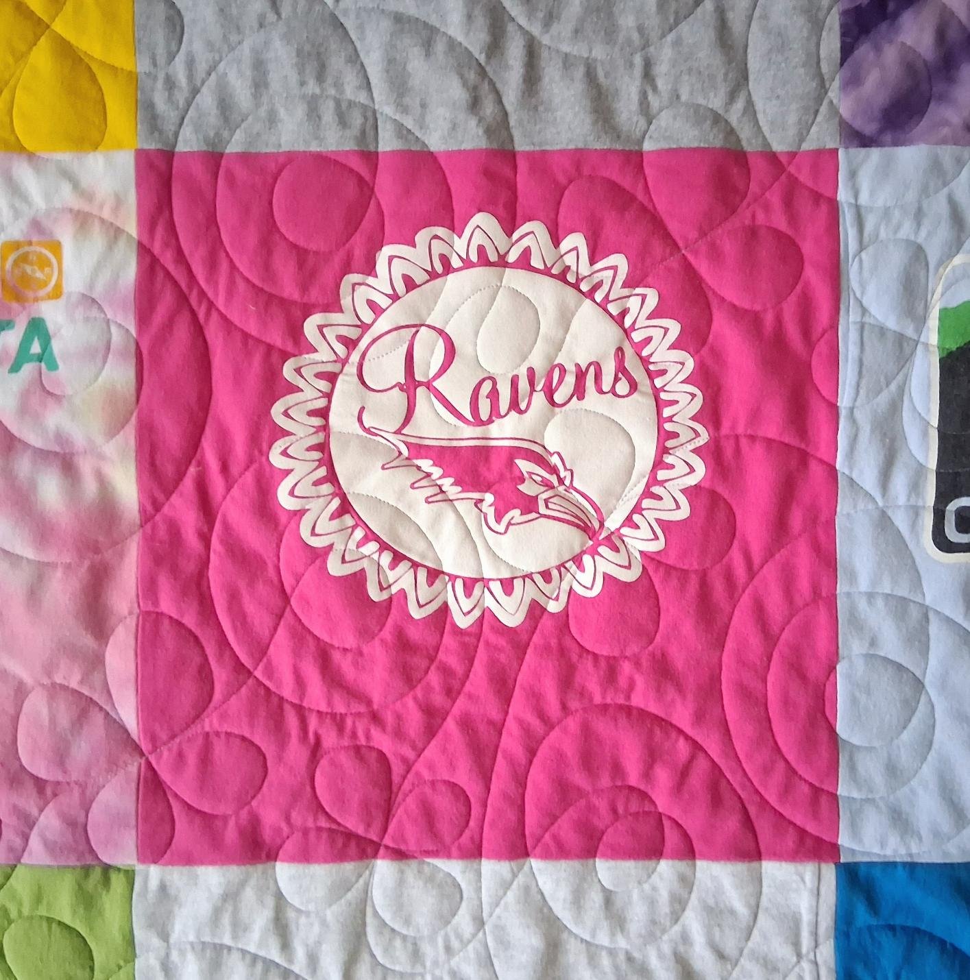 Ravenscroft Graduation T-shirt Quilt Bloomlet panto design 06.jpg