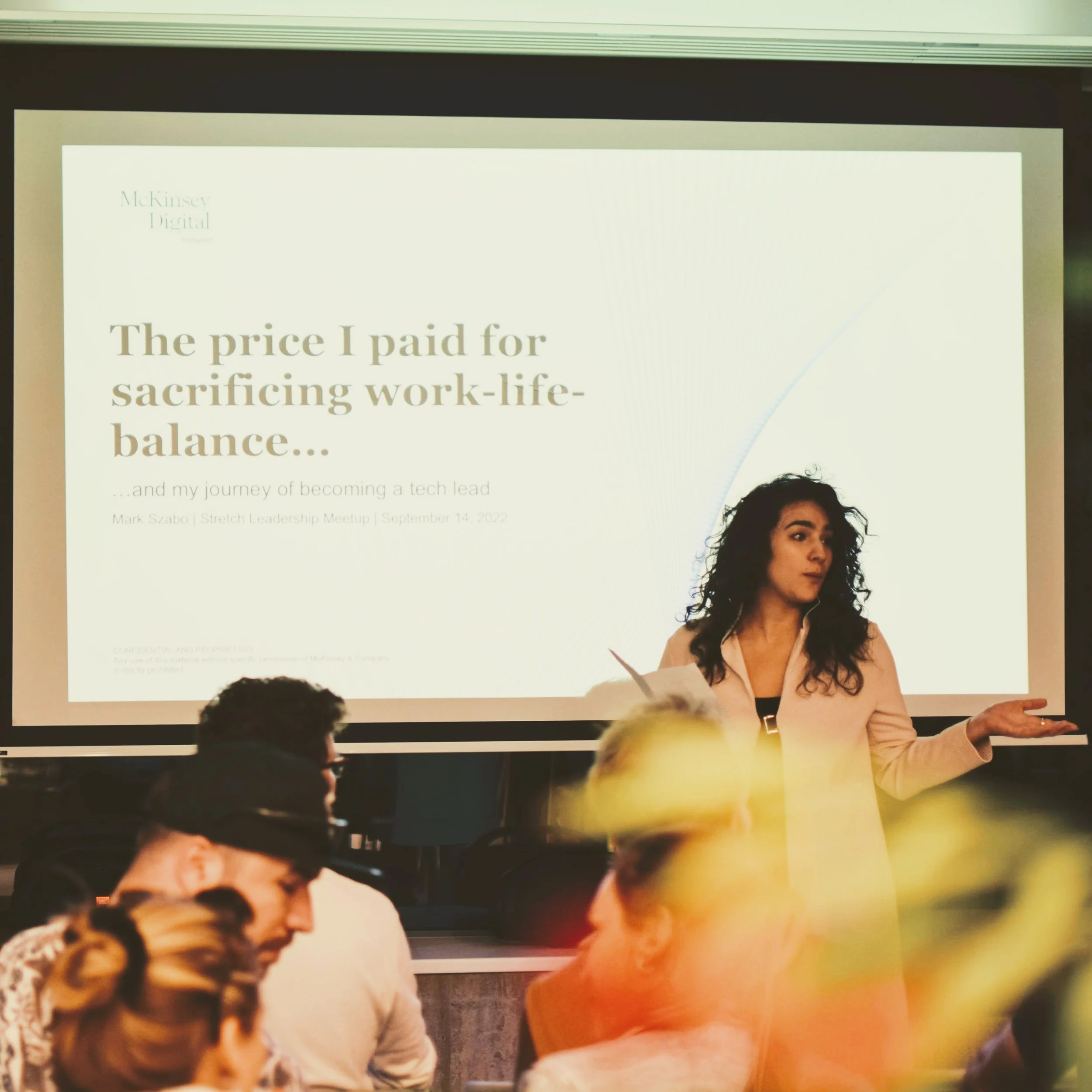 Facilitating a meetup at the local McKinsey office