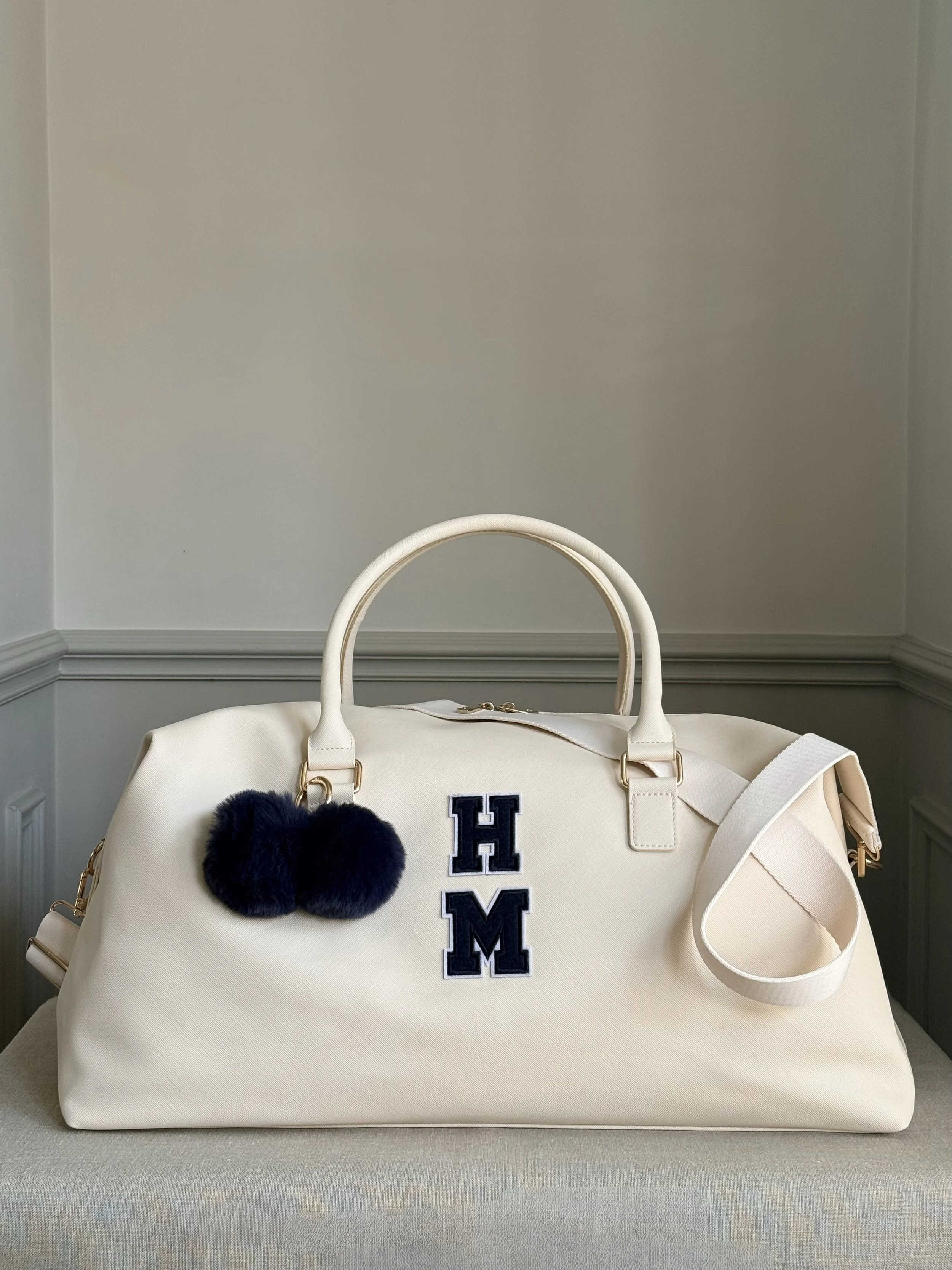 THE HAMPTON WEEKEND BAG OYSTER/NATURAL