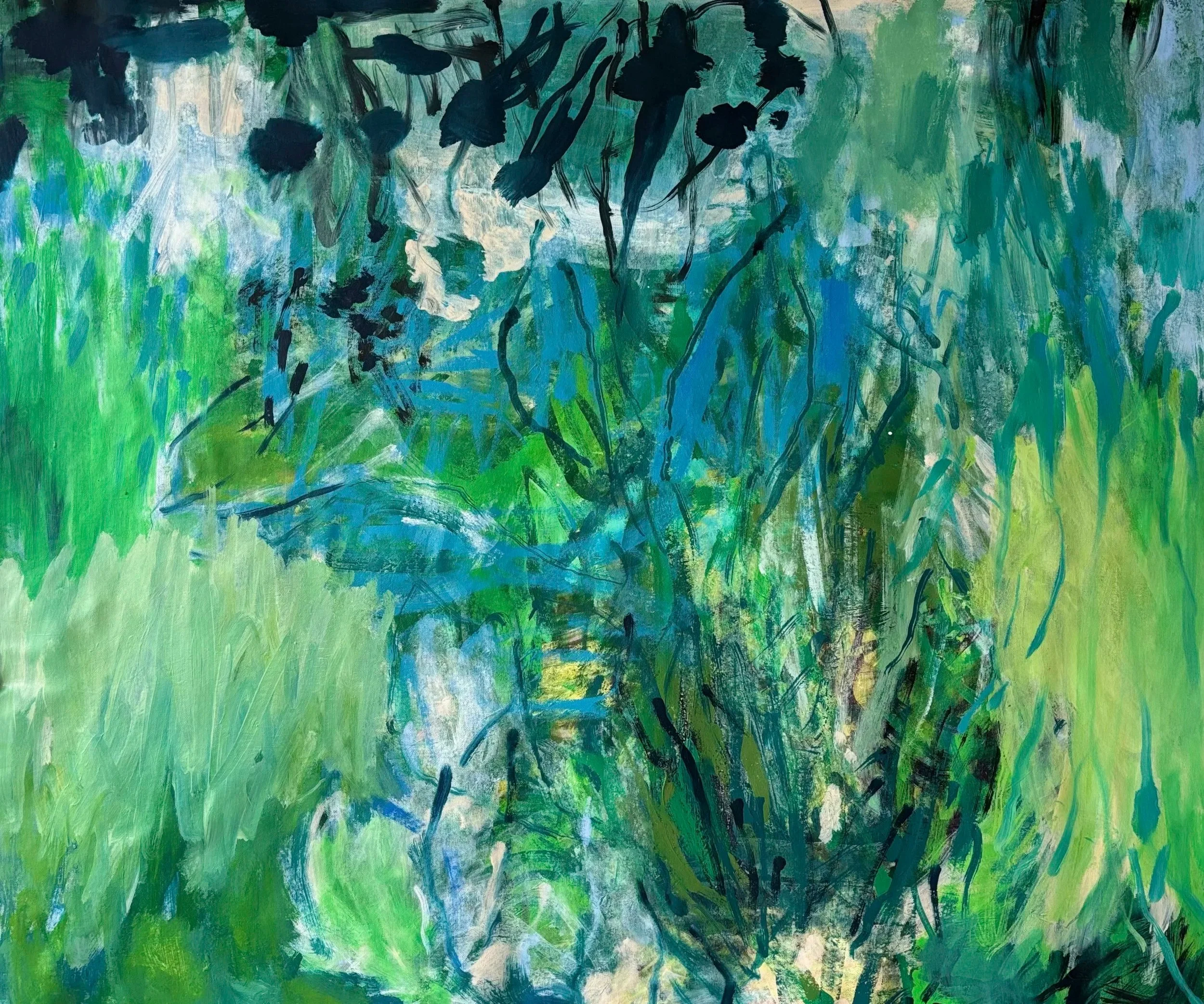 Helga Maria Albrecht, sprouting, 2026, 120 x 100 cm, Acryl auf Leinwand