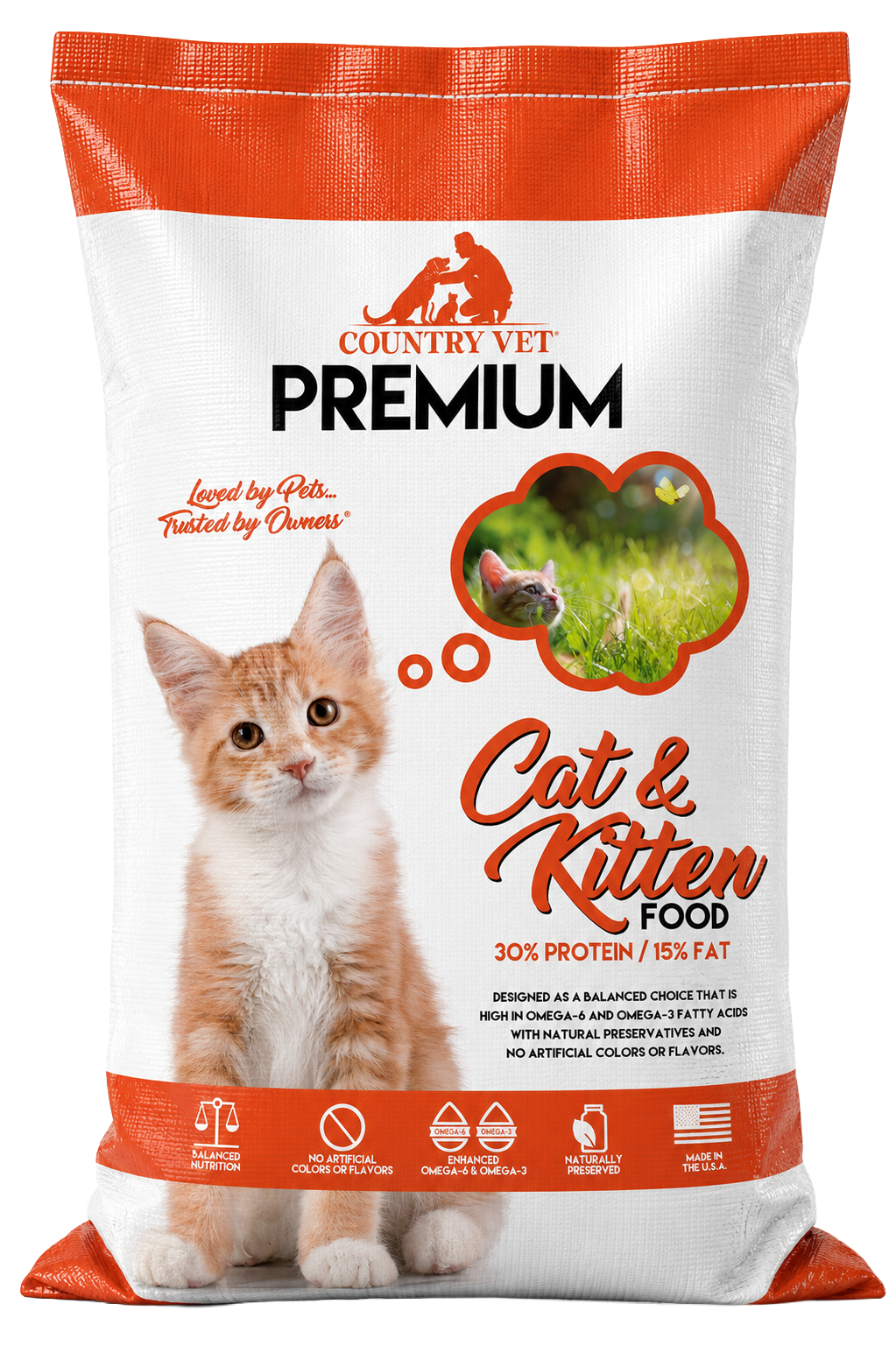 CAT AND KITTEN CAT FOOD BAG
