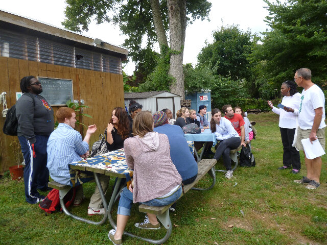 EXPERIENTIAL TEACHING Memoir Class at Hansberry Garden and Nature Center Sept 18 2014.jpg