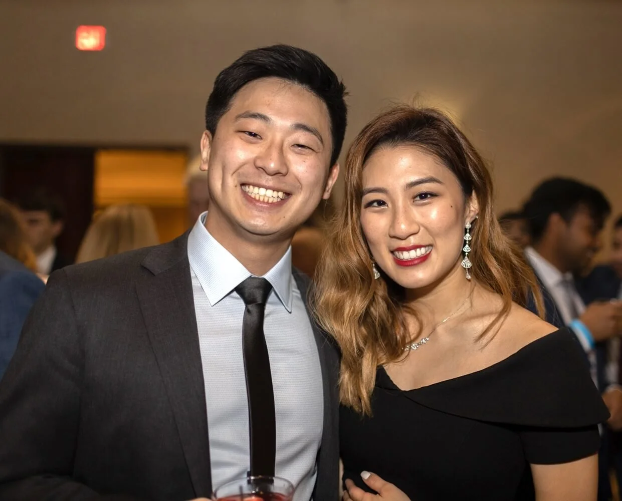 Couple enjoying graduation event
