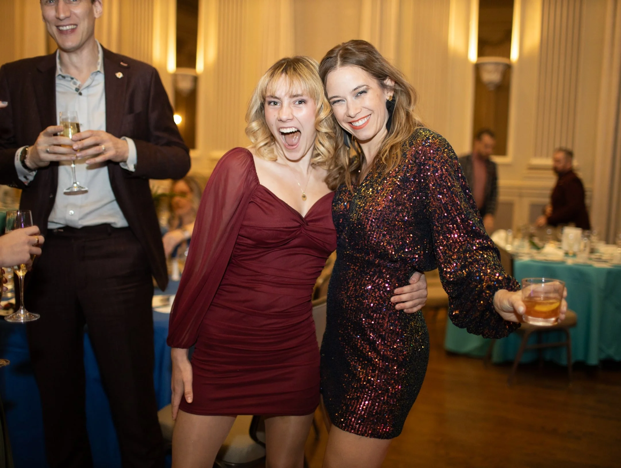 friends having fun at event