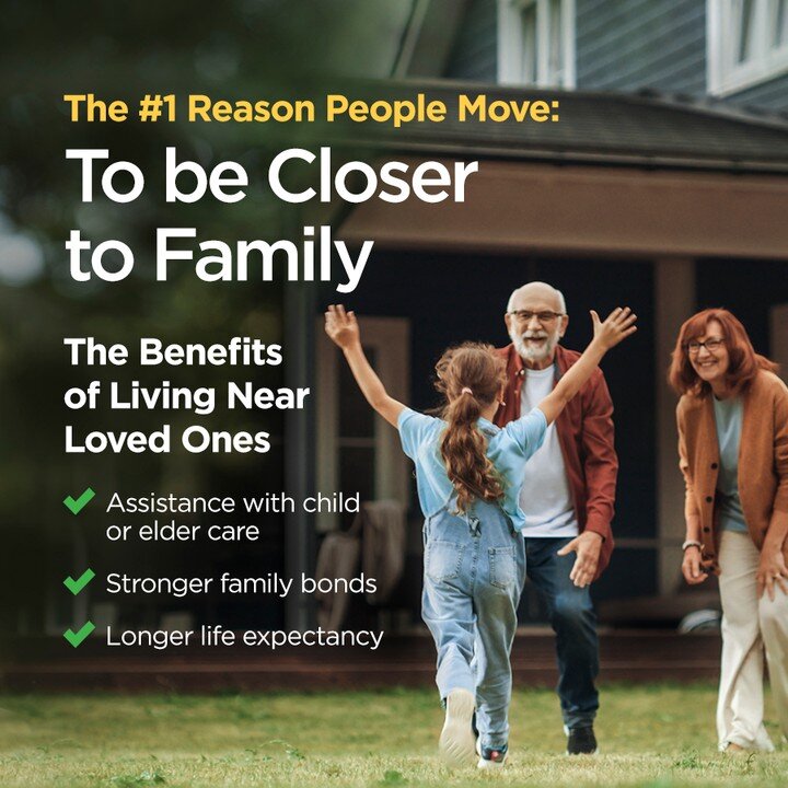 Every year millions of Americans make the decision to move. The number one reason? The yearning to be closer to family. This desire is often driven by life's significant milestones such as growing families, weddings, new jobs and retirements.

If liv