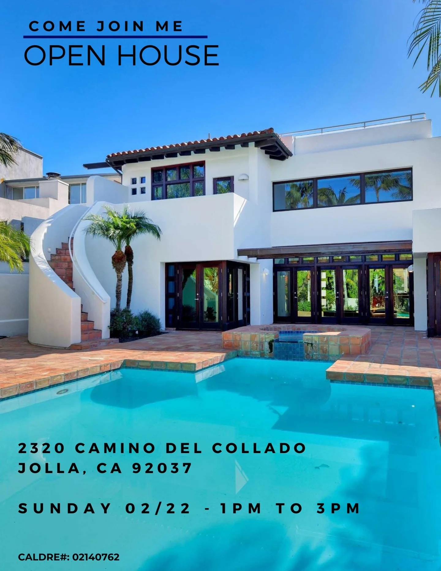 La Jolla Shores Mediterranean contemporary residence. Cover featured in San Diego Home &amp; Garden, this 3 bedroom/4 bath 3,160 ft &sup2; property sits in one of the best locations in all of the land. Come through and see.

2320 Camino Del Collado
O