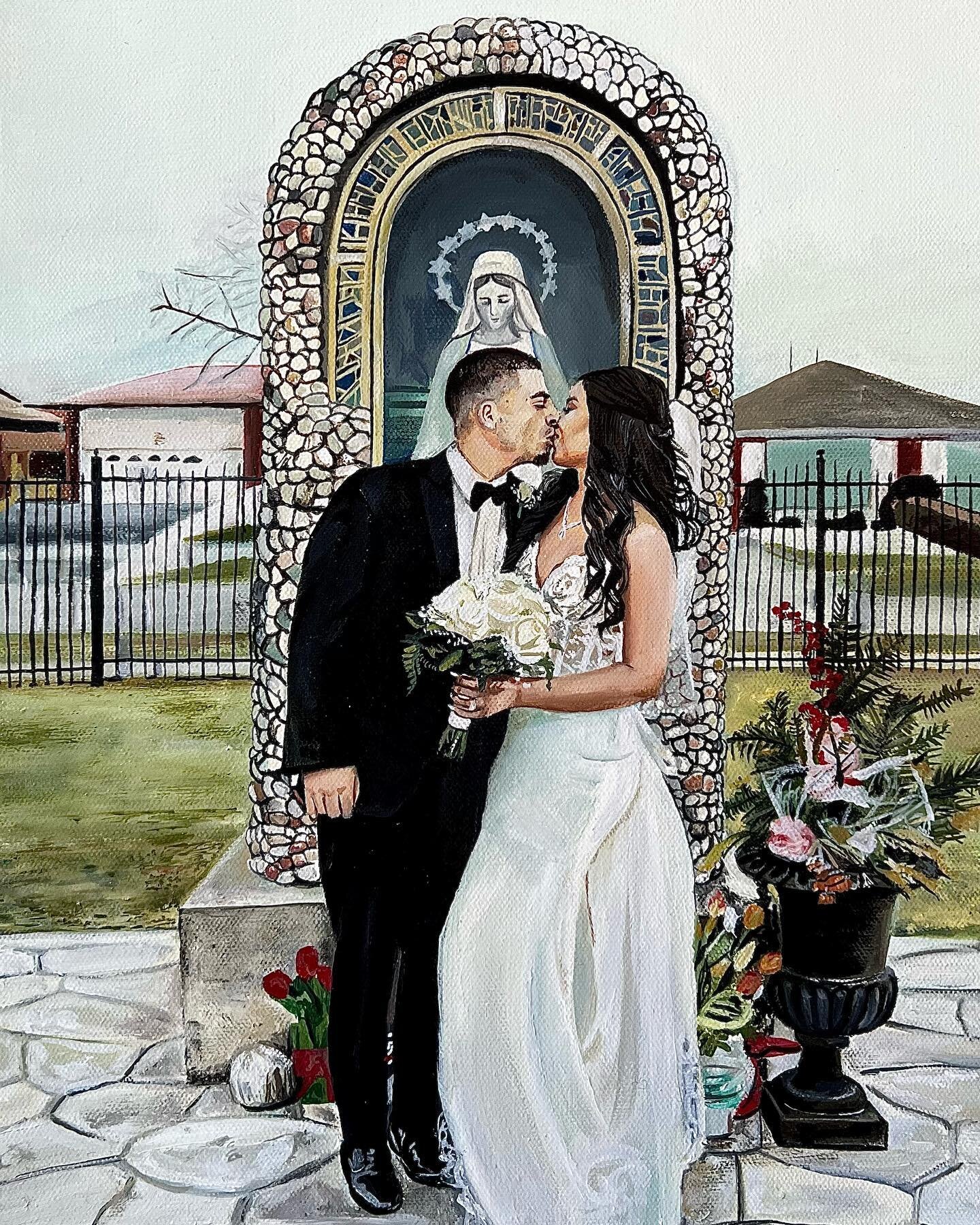 Just because you didn&rsquo;t have a live painter at your wedding doesn&rsquo;t mean you can&rsquo;t have a painting of your special moment! Here&rsquo;s a 12 by 16&rdquo; oil on canvas&mdash;a commission piece recreated from a beautiful past wedding