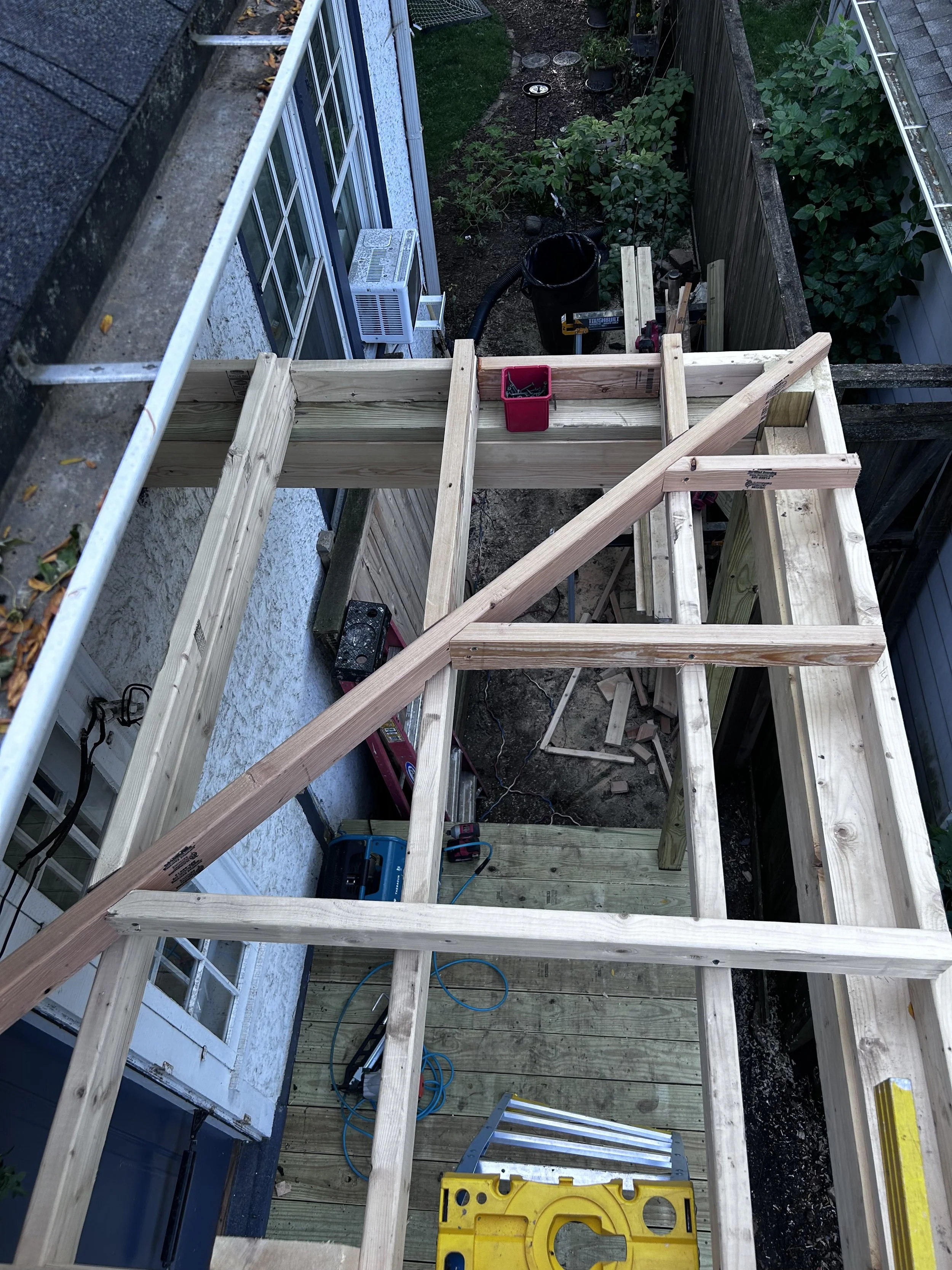 Making sure the new roof structure is strong