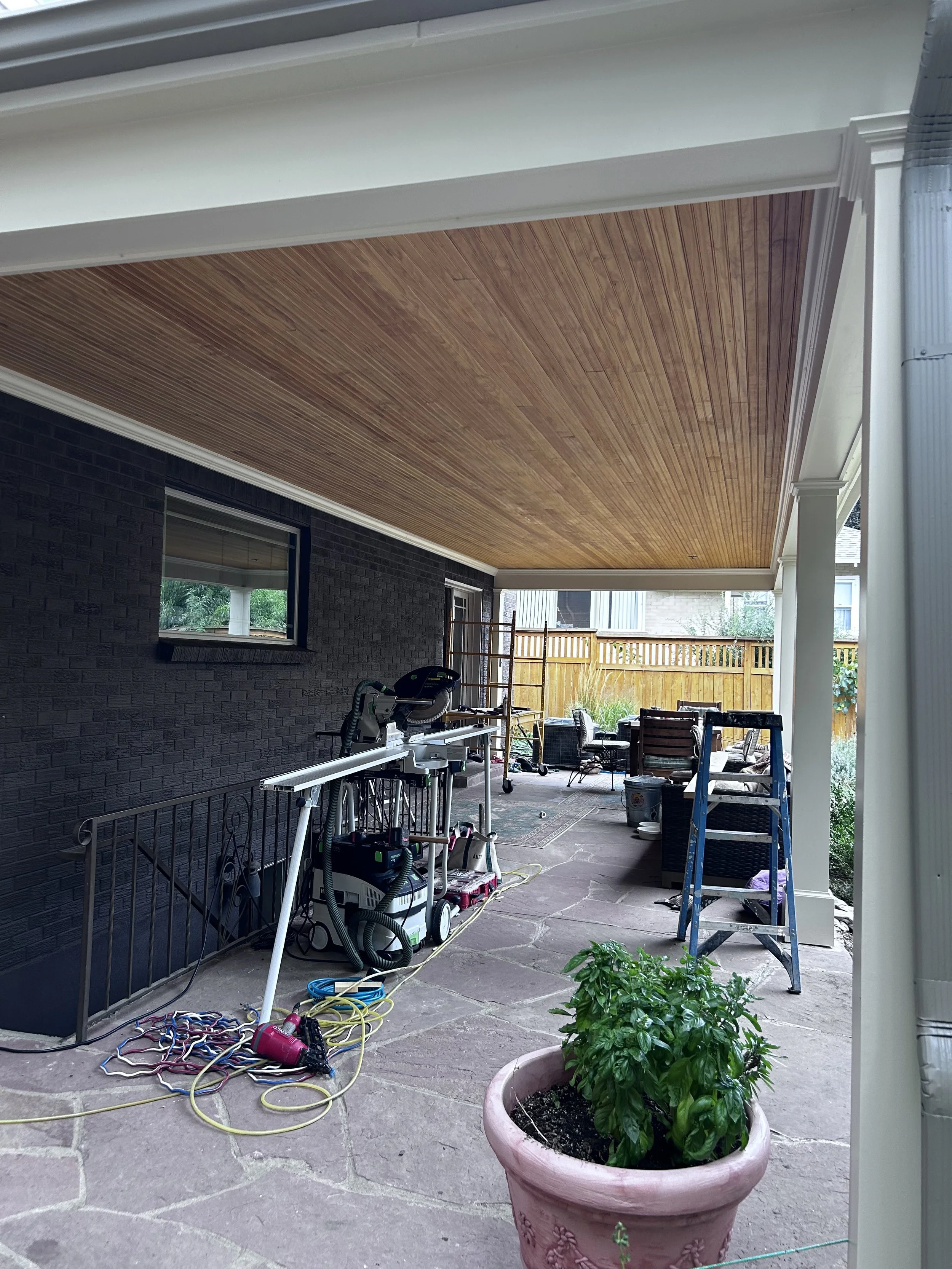 New back porch ceiling