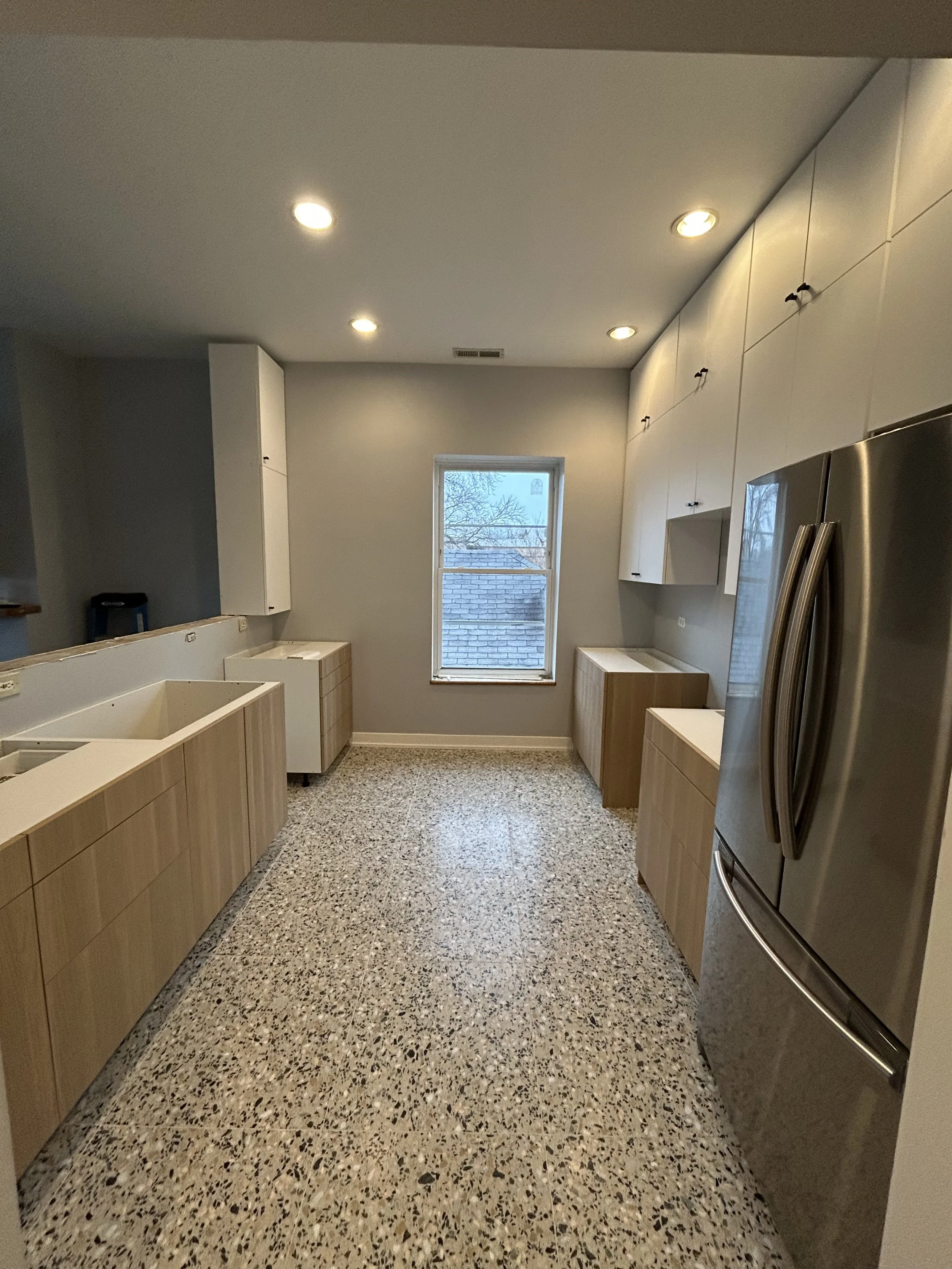 Added the last cabinet: the tall pantry on the end by the window