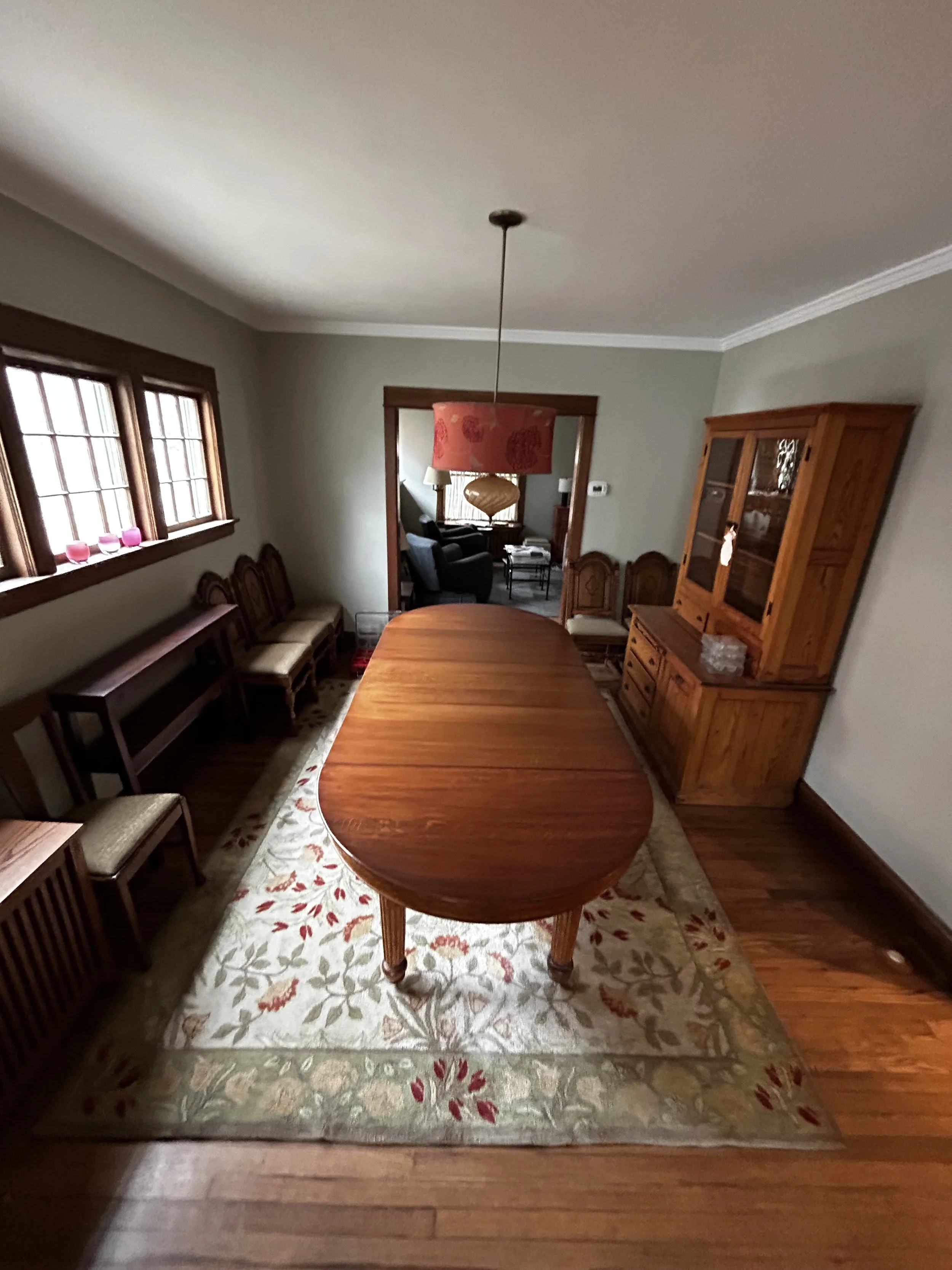 Refinished table with new leaves in place