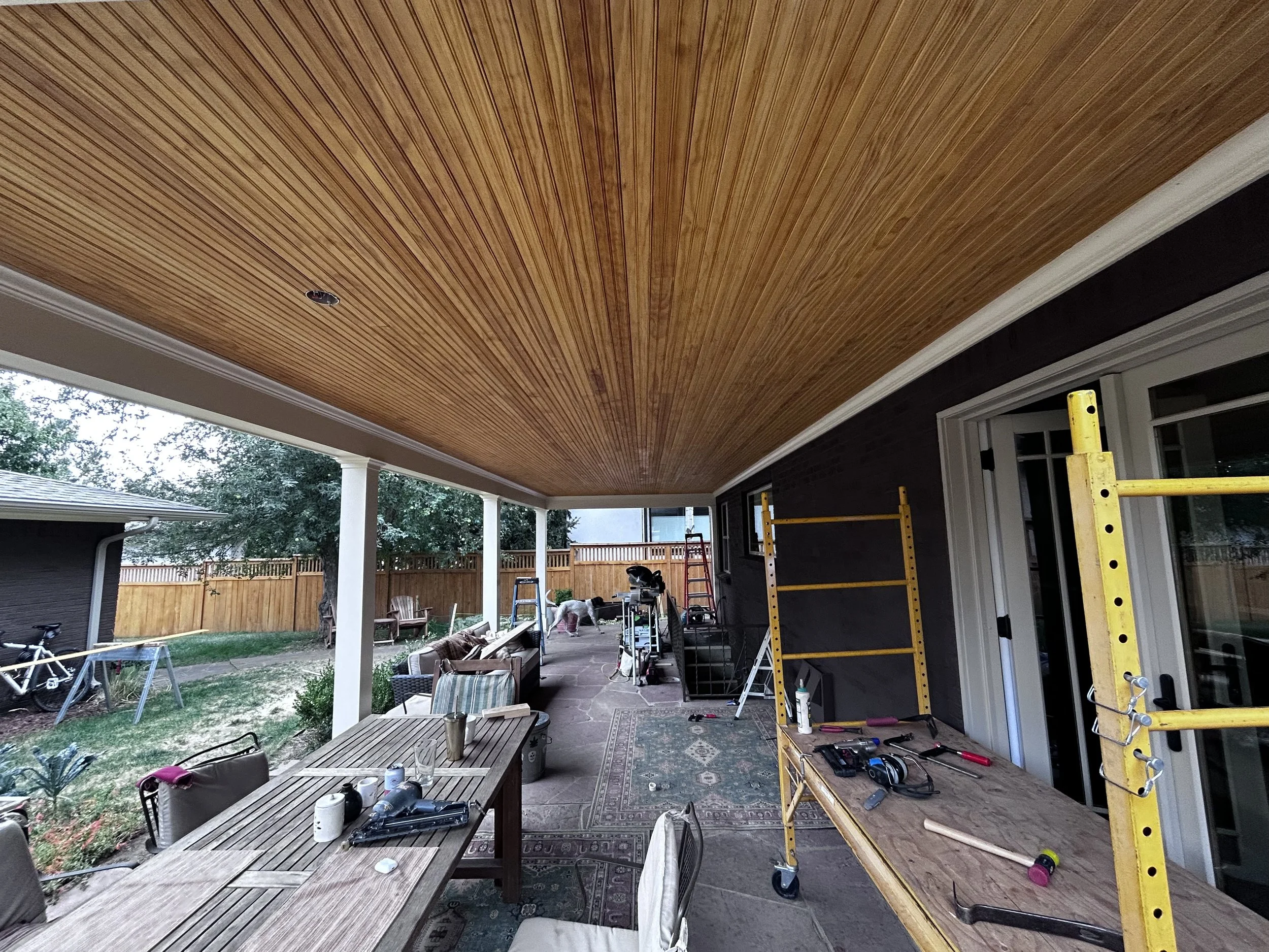 New back porch ceiling