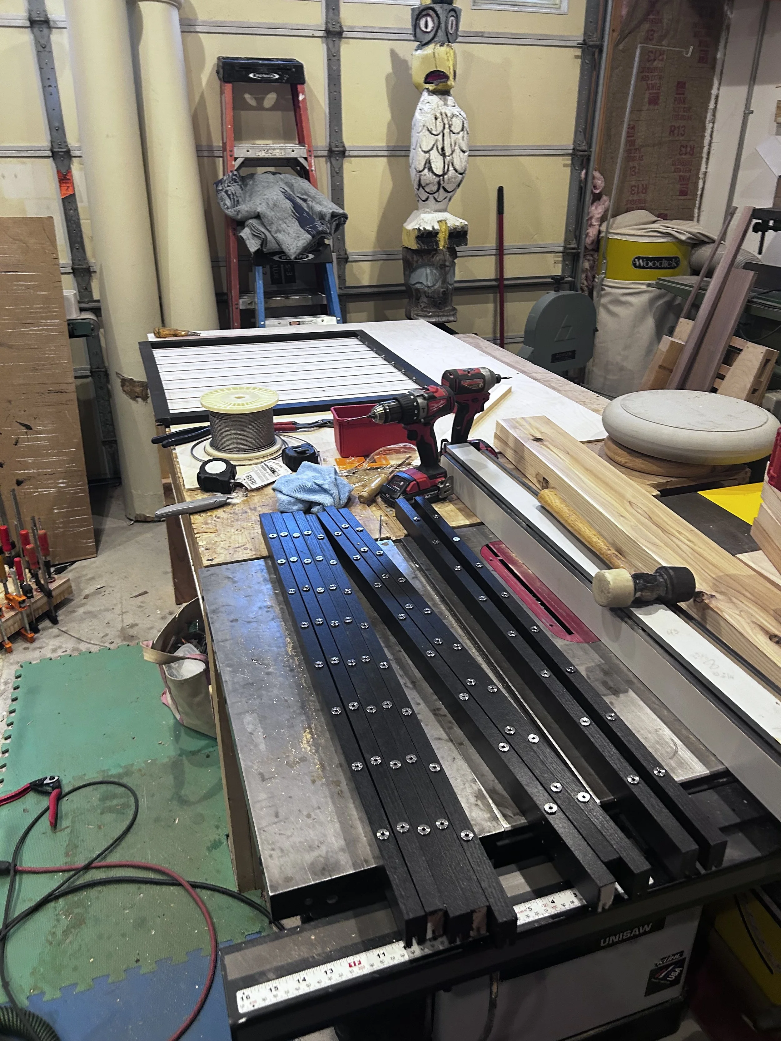 Painted black to match the windows