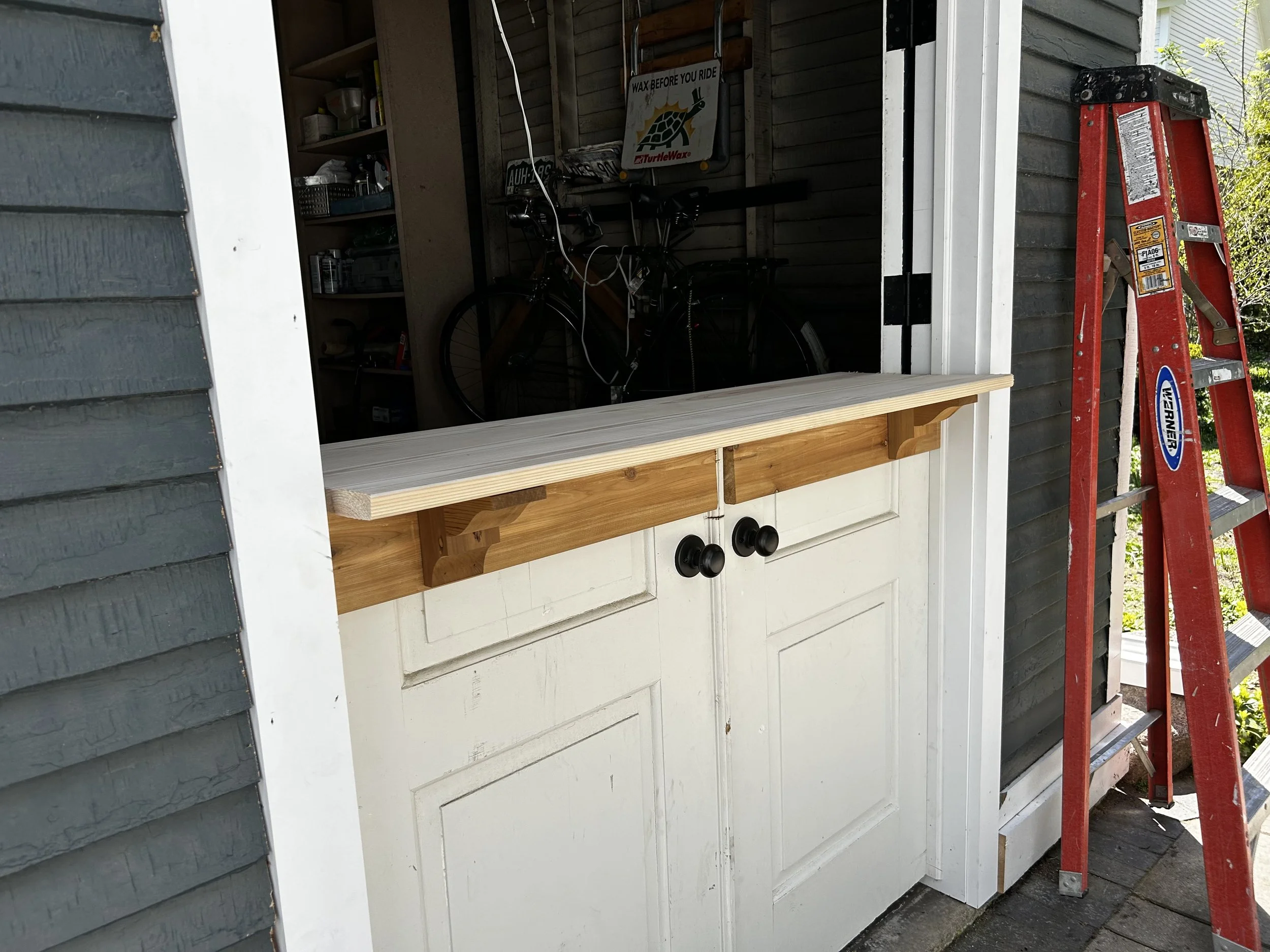 Fabricated this custom bar rail that sits on top of the lower doors