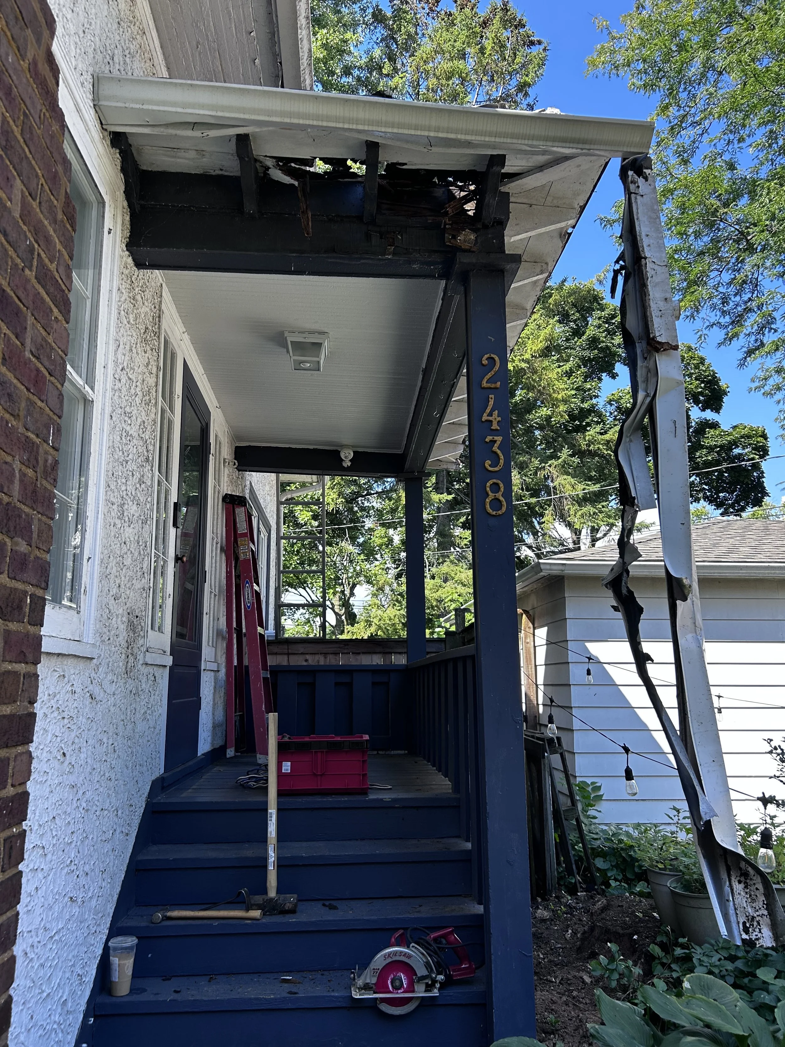 The original porch was starting to disintegrate