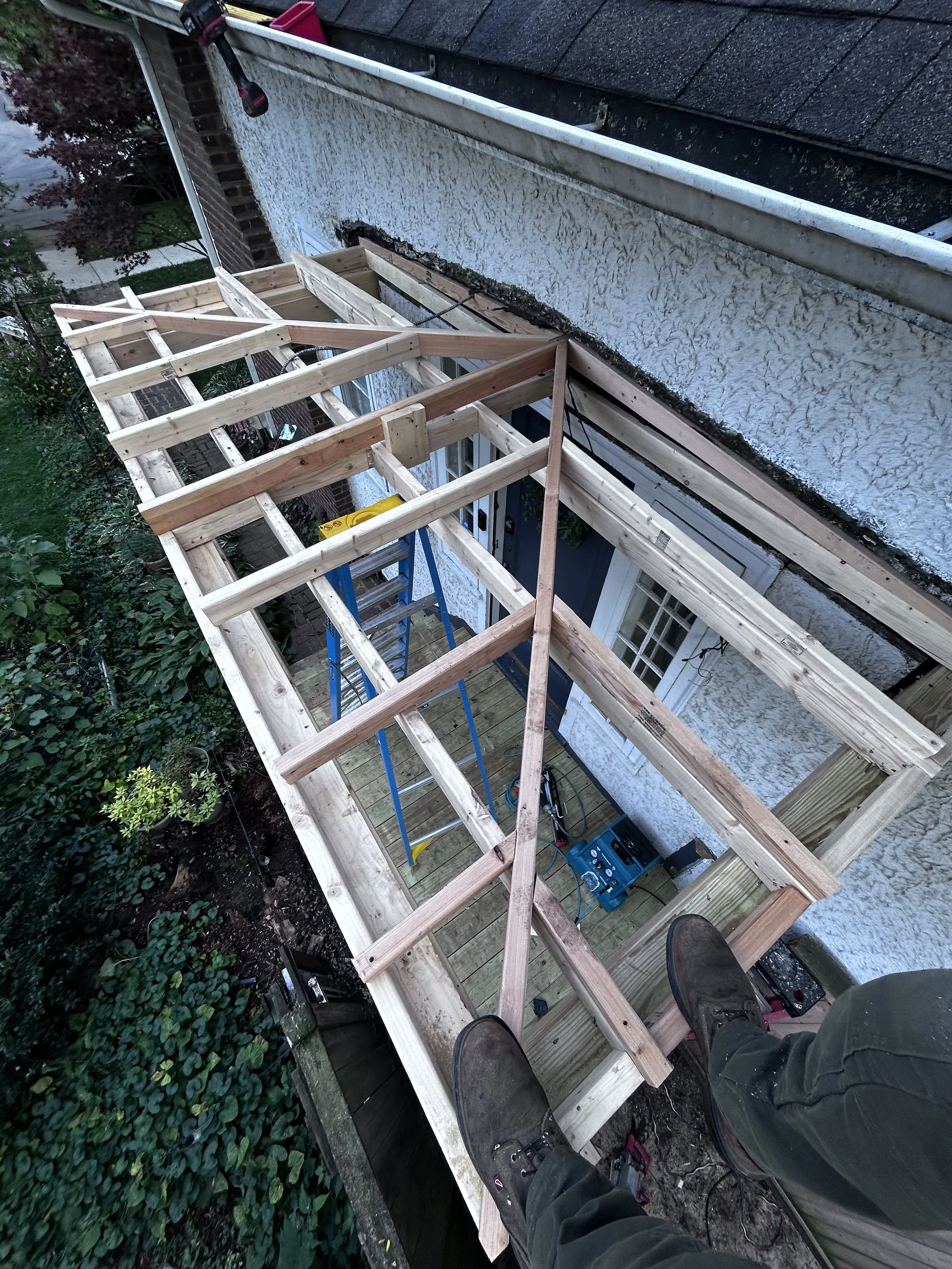 Making sure the new roof structure is strong