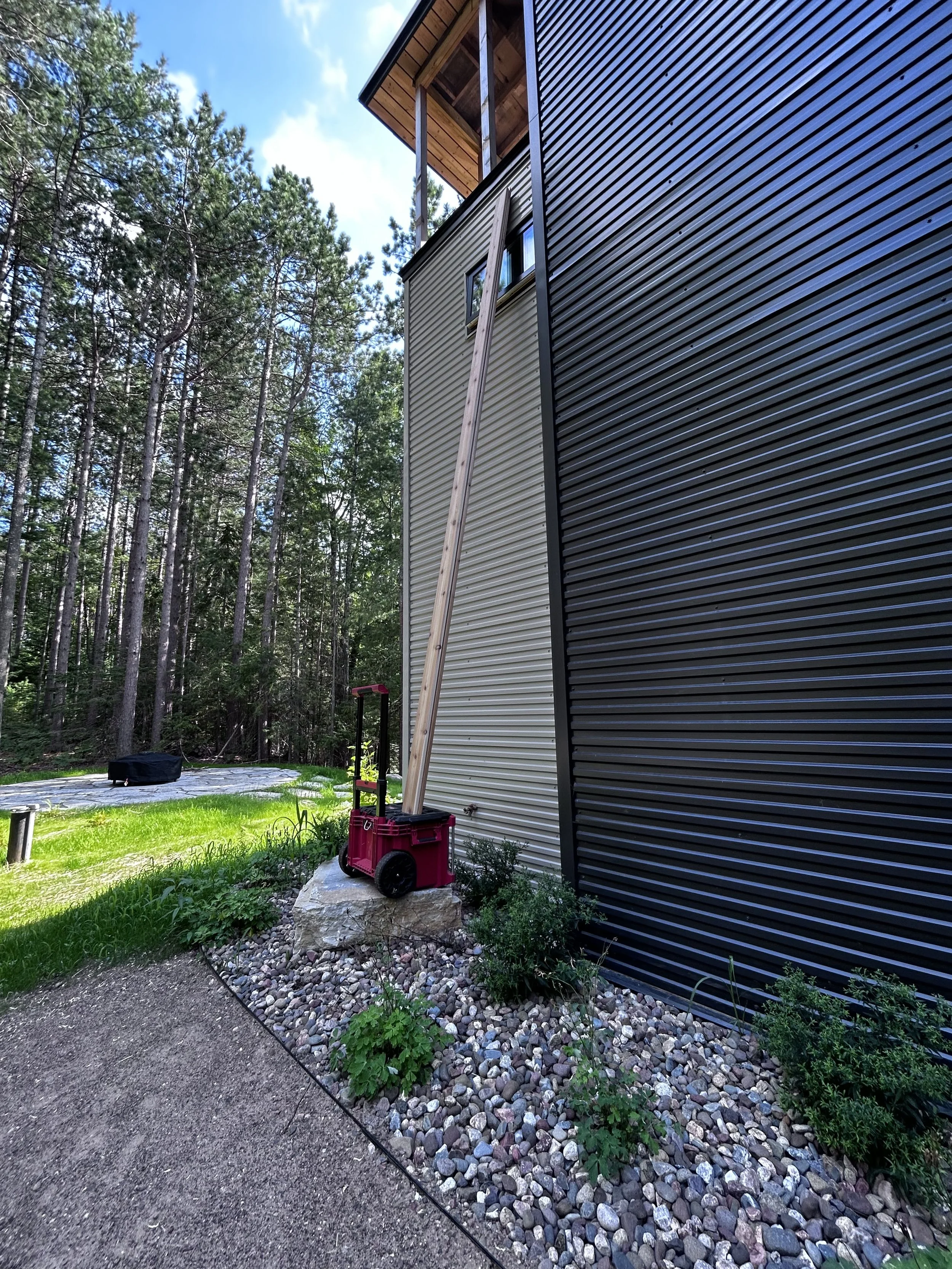 This house is tall, and the porch is on an upper level