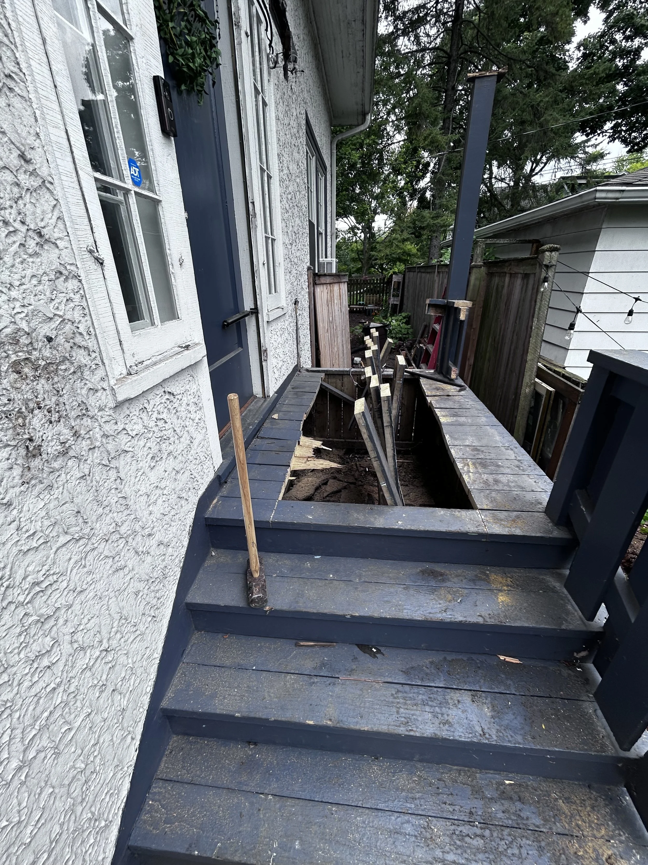 Demo on the old porch