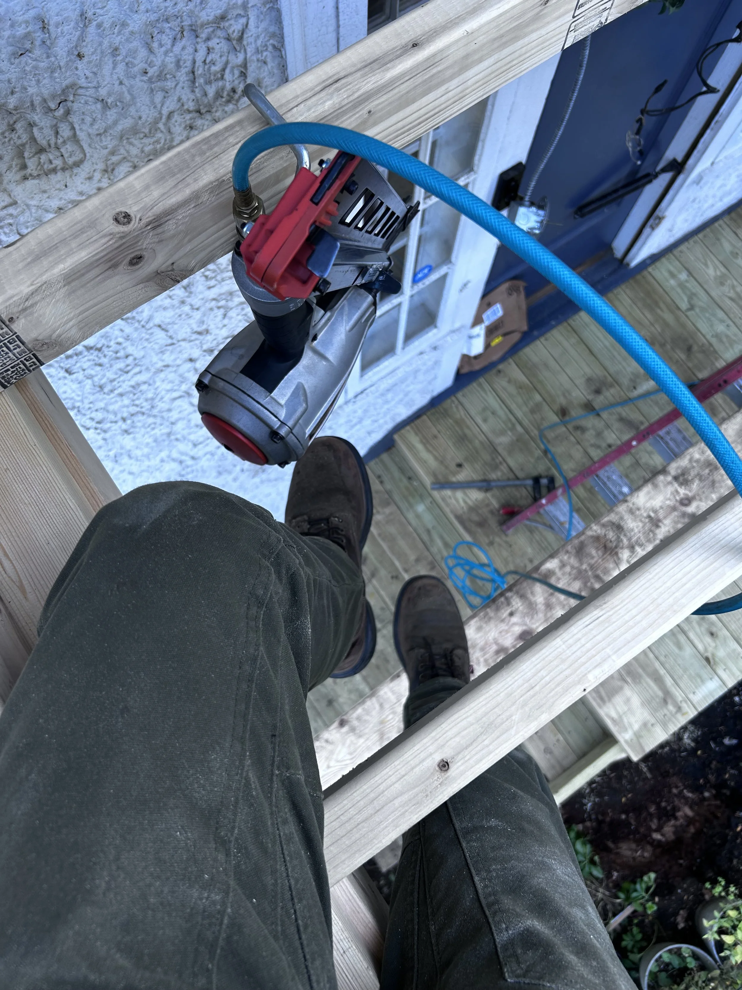 Building the new roof structure