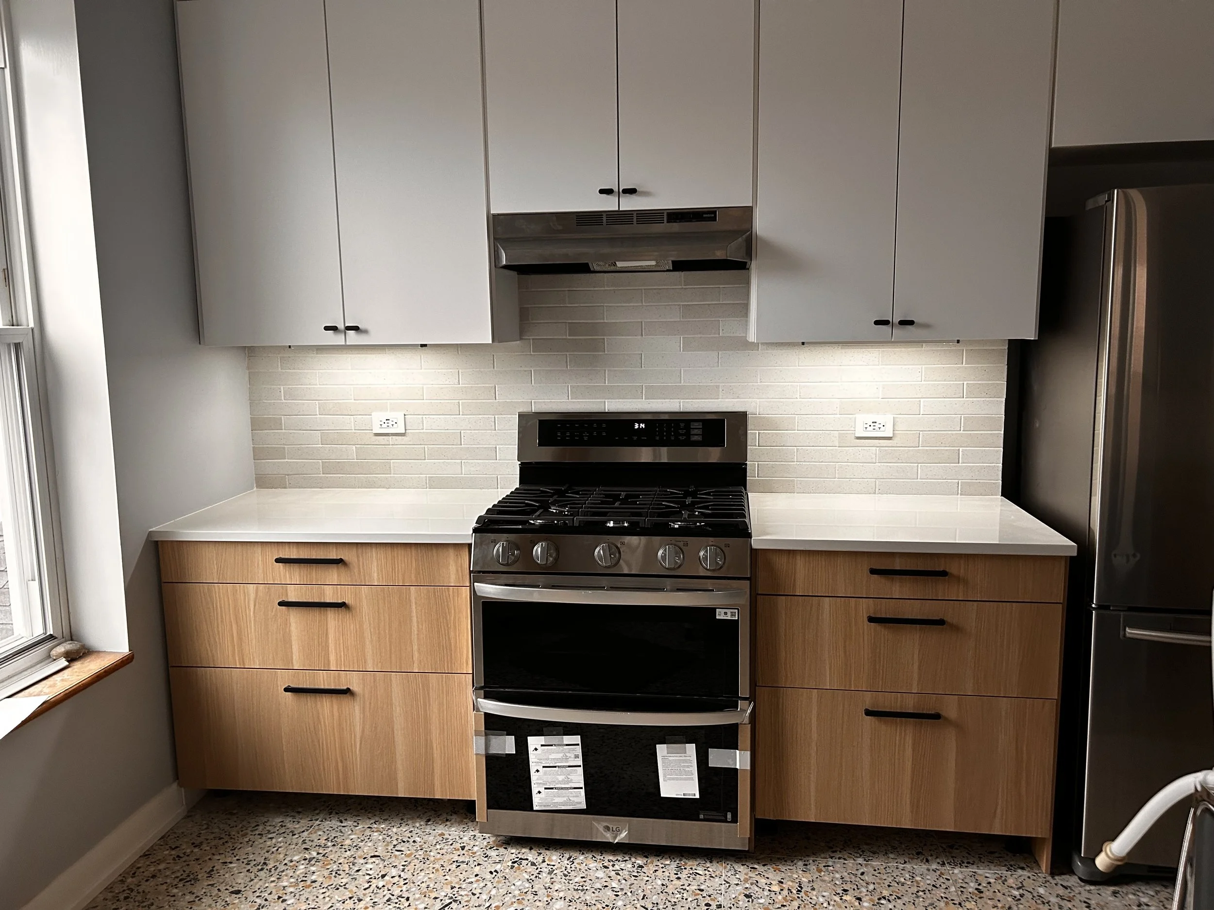 Under cabinet lights installed