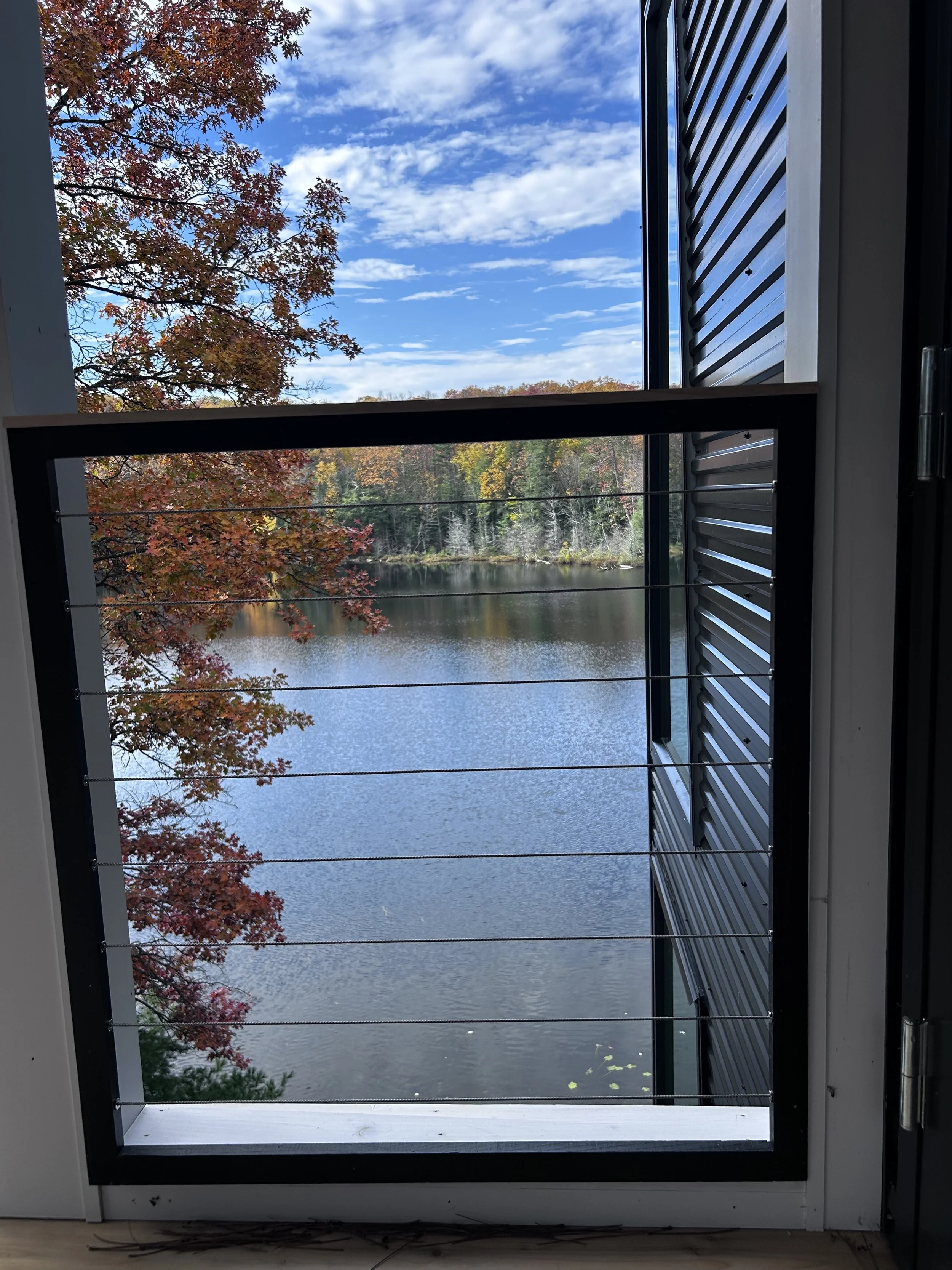 Wire-rail security panels in