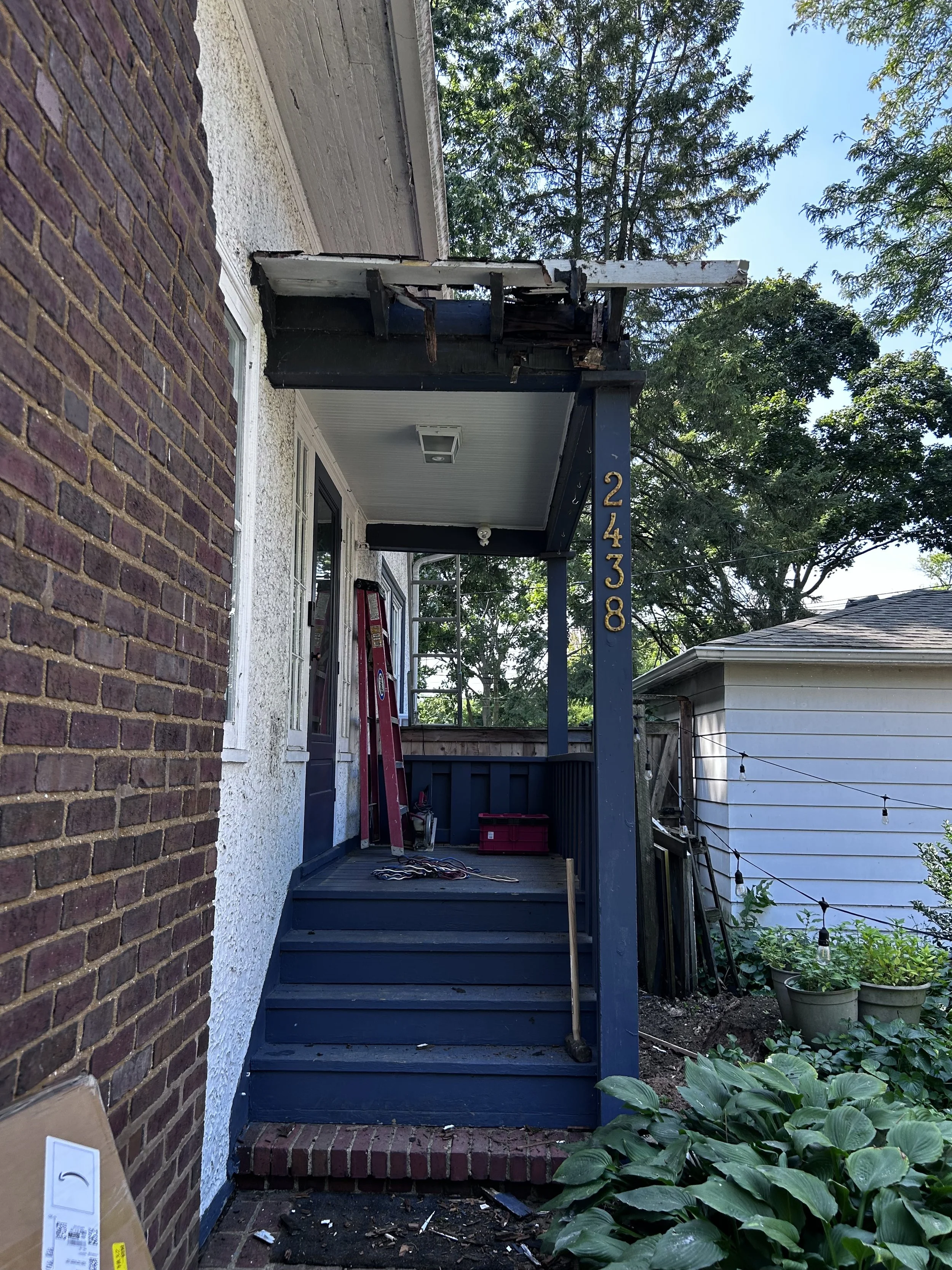 The original porch was starting to disintegrate