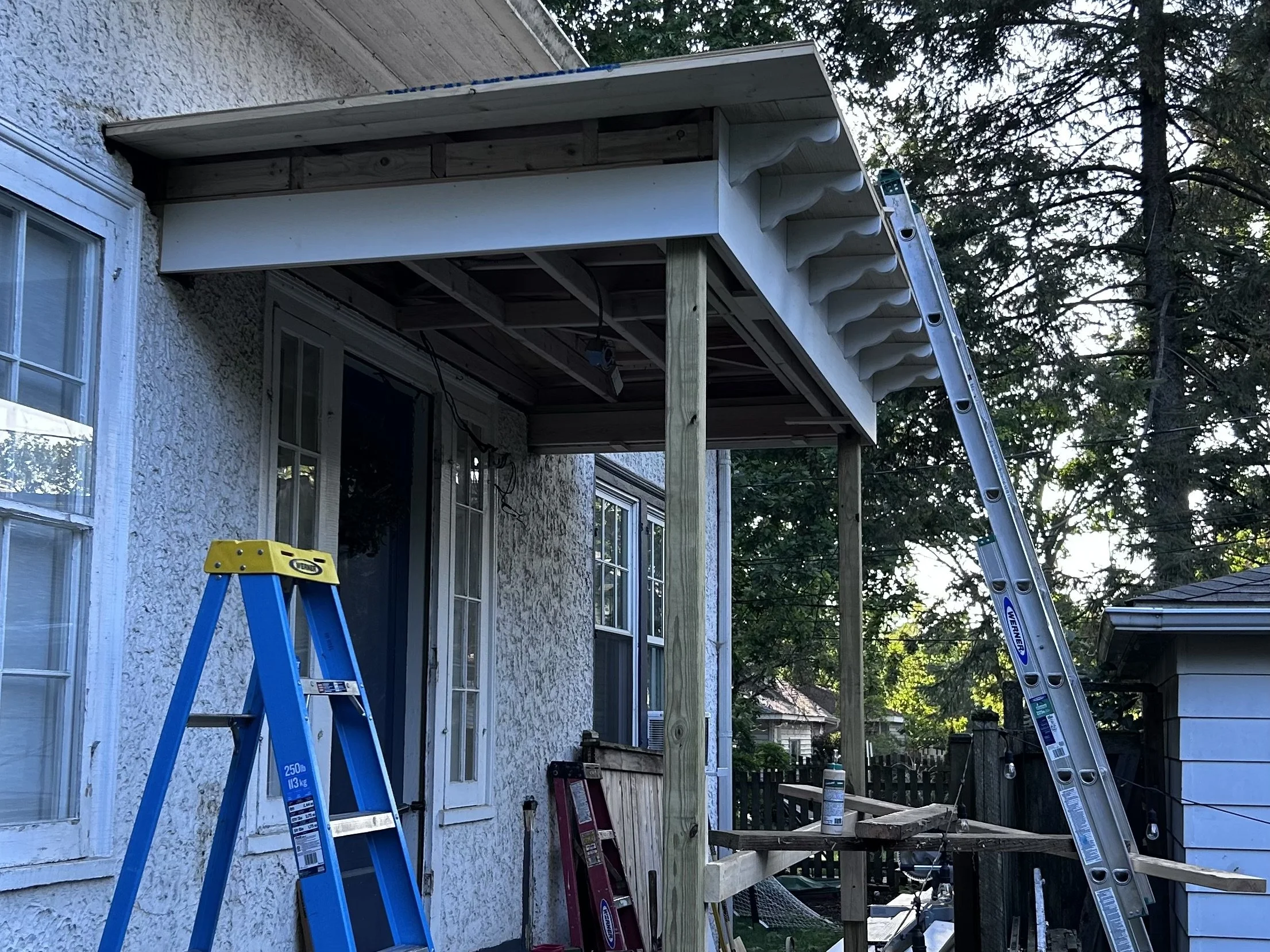 Finishing out the new roof 