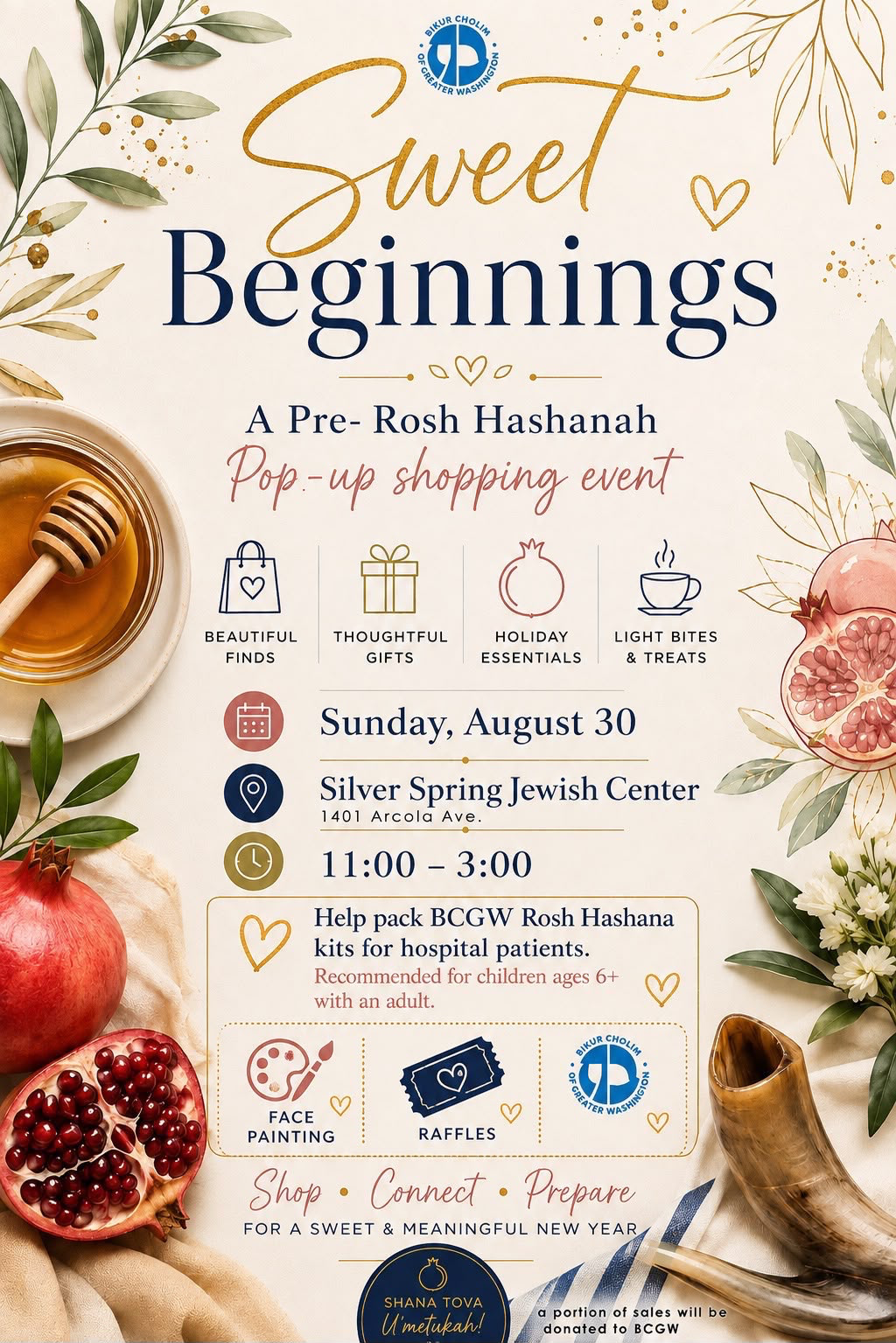 Holiday Boutique and Craft Show + Rosh HaShana Hospital Patient Bag Packing