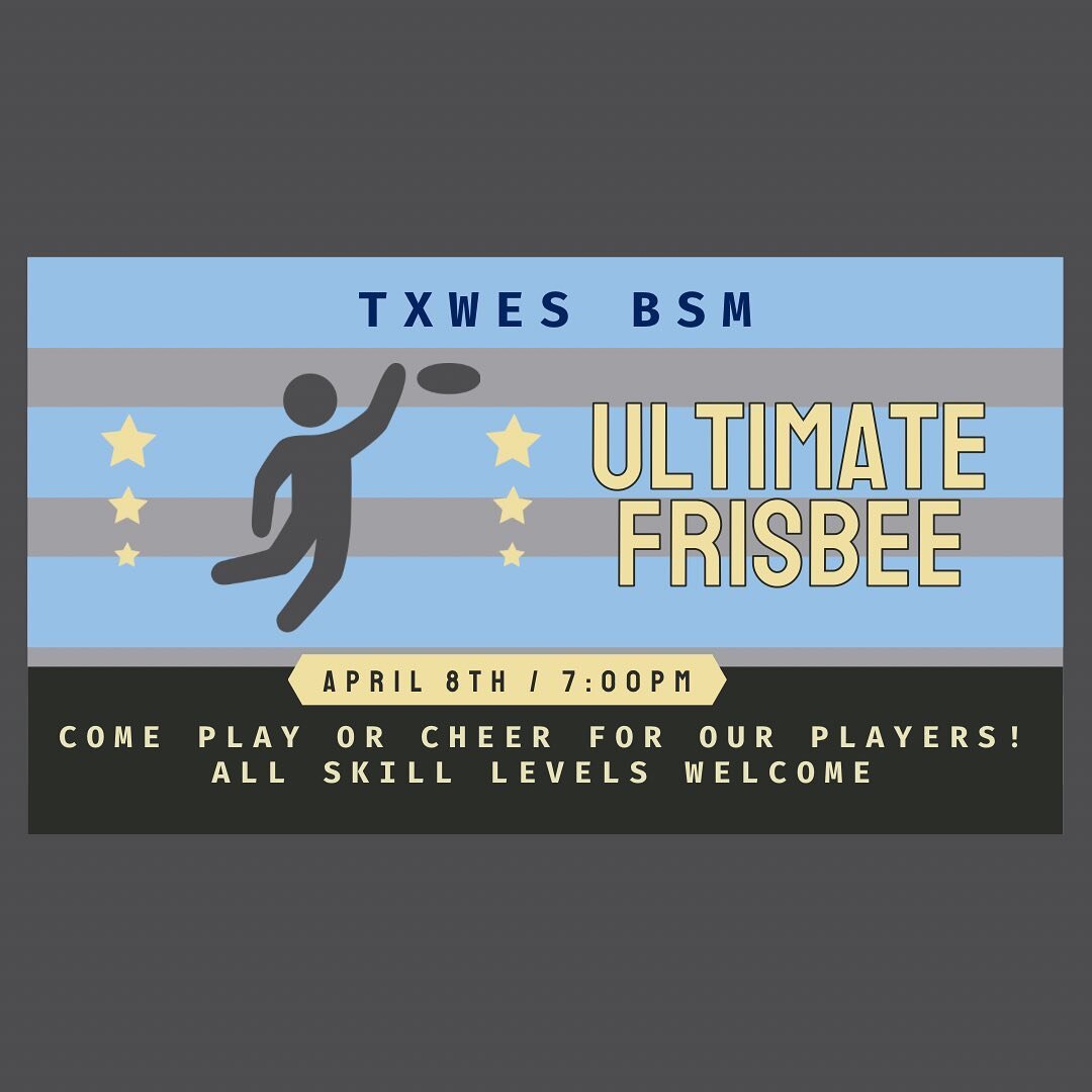 Hey, y&rsquo;all! We&rsquo;re having an ultimate frisbee night this Friday and all of you are invited! We&rsquo;re going to be playing on the lawn in front of the MC, so make sure you don&rsquo;t miss out! If you&rsquo;re not familiar was what ultima