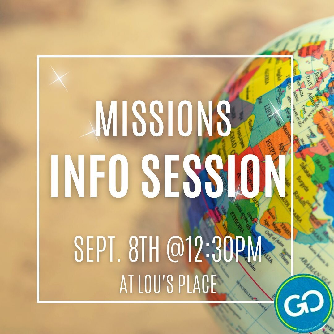Hey y&rsquo;all! Are you interested in missions? Join us today this Thursday at Lou&rsquo;s Place for more information! We&rsquo;d love for you to come!