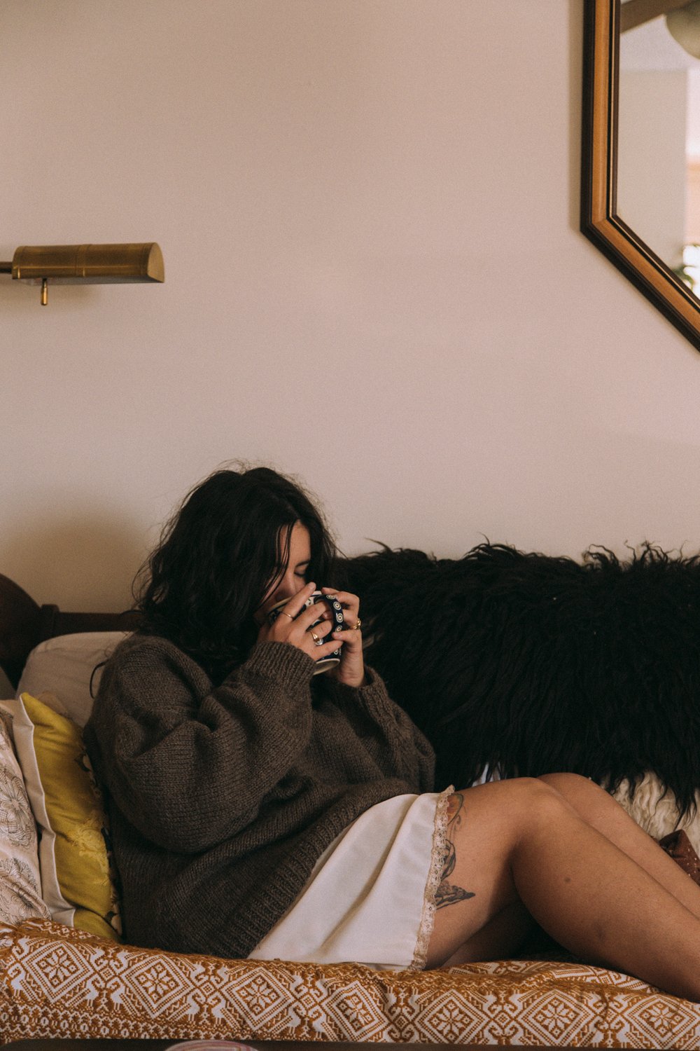 cozy knits &amp; vintage slips for lounging 
