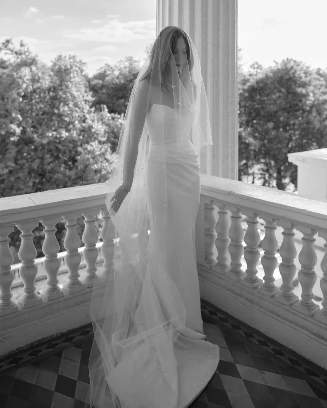 REAL BRIDE &mdash; Resurfacing this icon! @alexbettyy wearing the Haven by @newhite_bridal and 4.5 Pearl Veil by @harriettegordon. Captured on her wedding day by @benjaminwheeler 
#TheFallBride