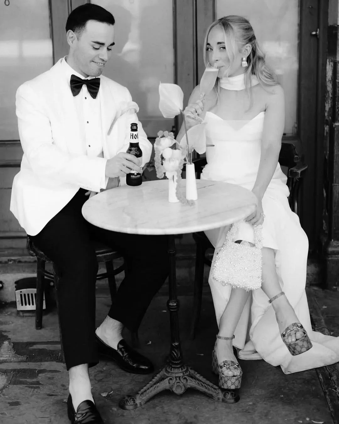 REAL BRIDE &mdash; B&amp;W stills from Marianne and Seb's wedding captured by @craigwilliams. Marianne wears the Haven gown by @newhite_bridal.
#TheFallBride