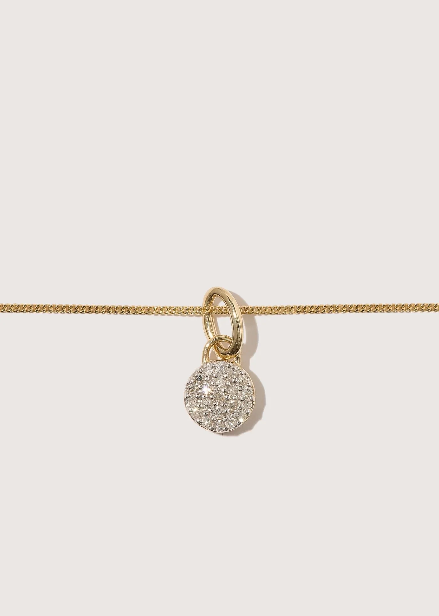 Tiny Diamond Disc Pendant
