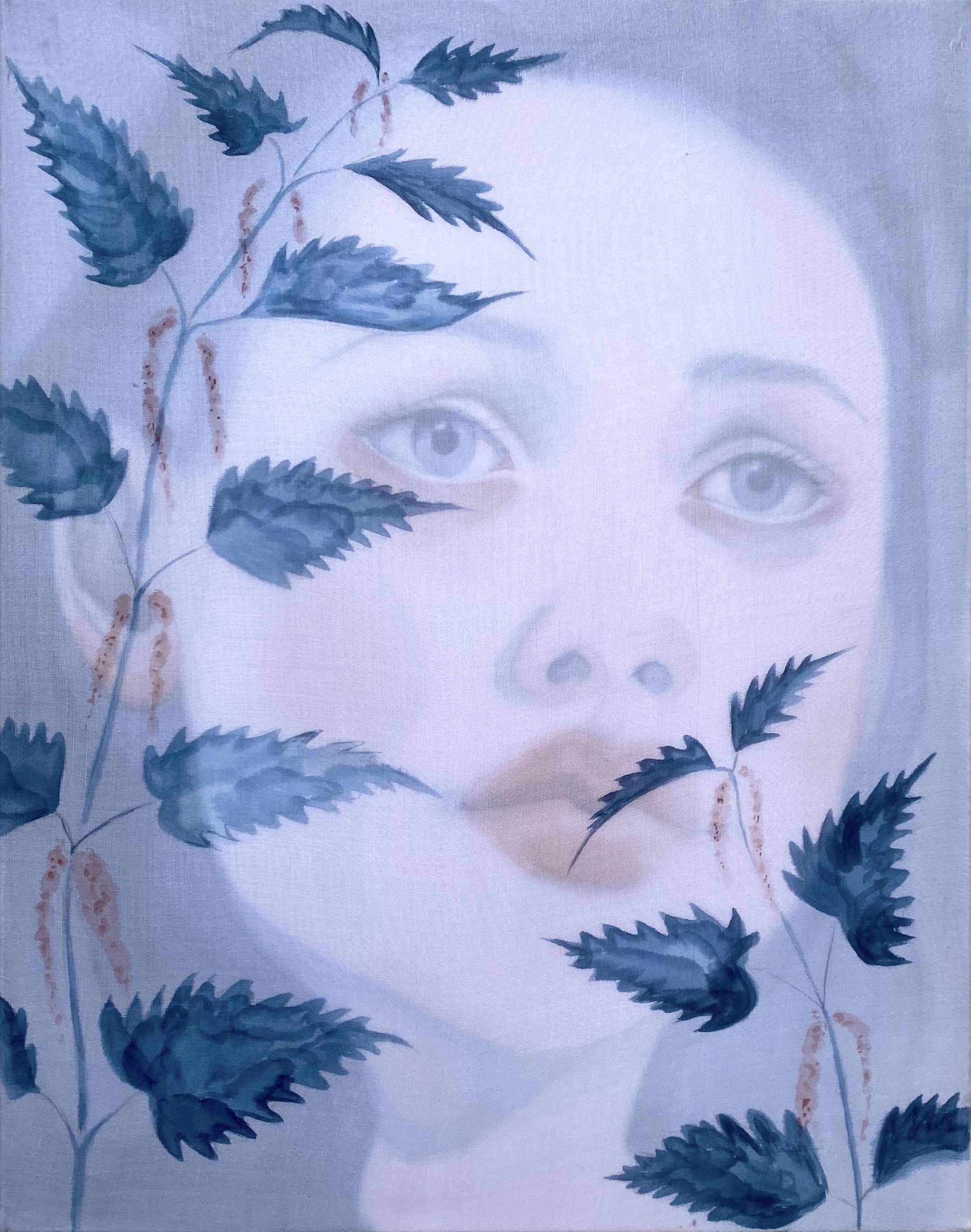 'Castle of glass' watercolour on Textiles 28 x 35 cm