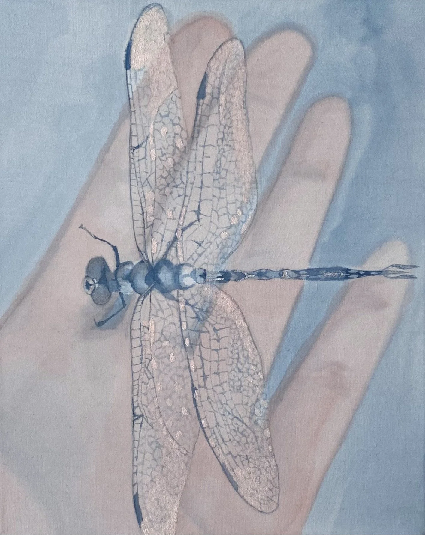 'Yearning for love' watercolour on cotton,  20 x 25 cm 